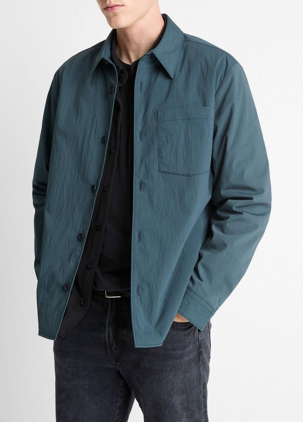 Men's Insulated Tech-cotton Shirt Jacket, Clear Lake, Size M Vince