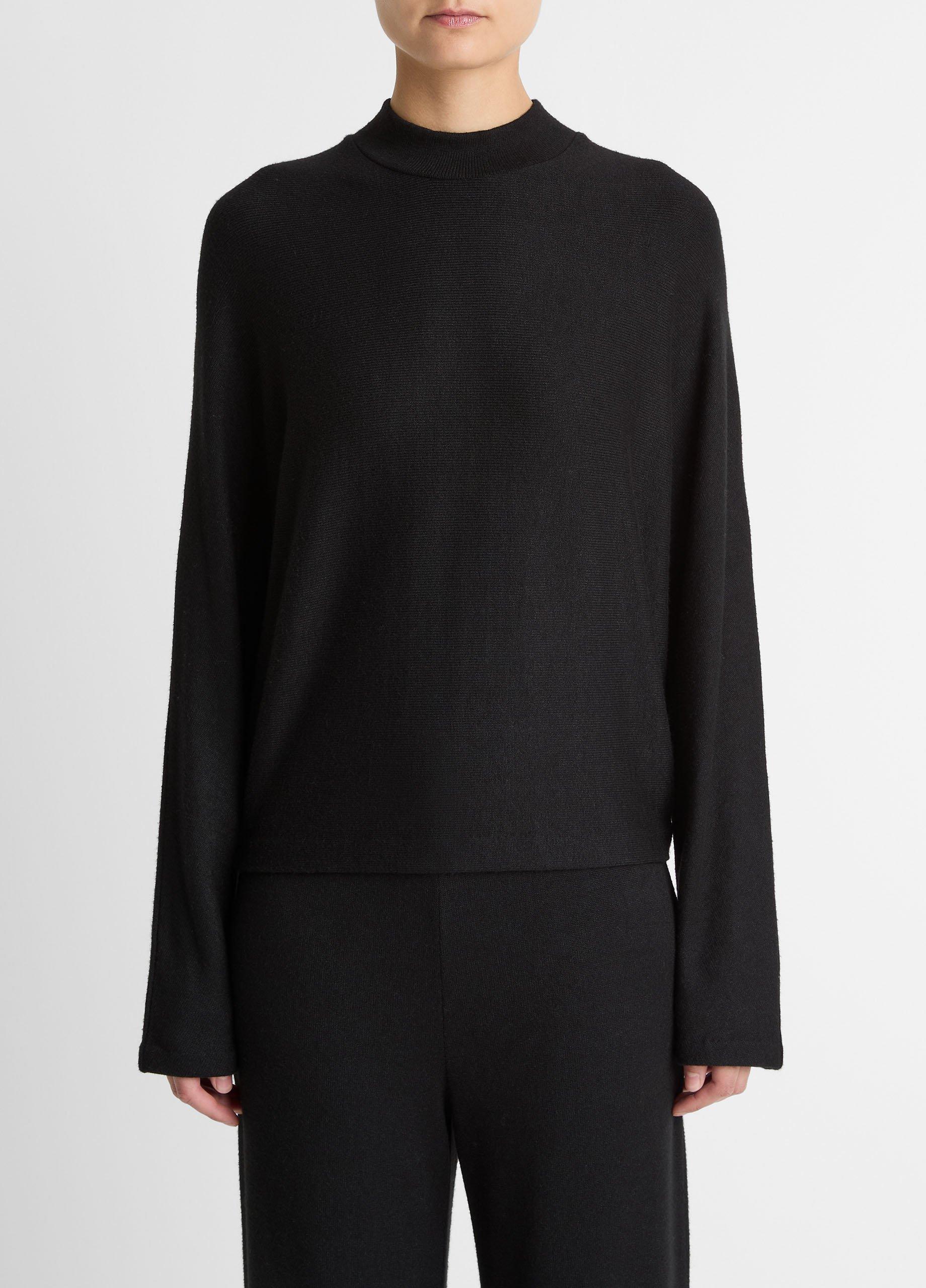Women's Cozy Dolman-Sleeve Mock-Neck Top, Black, Size S Vince