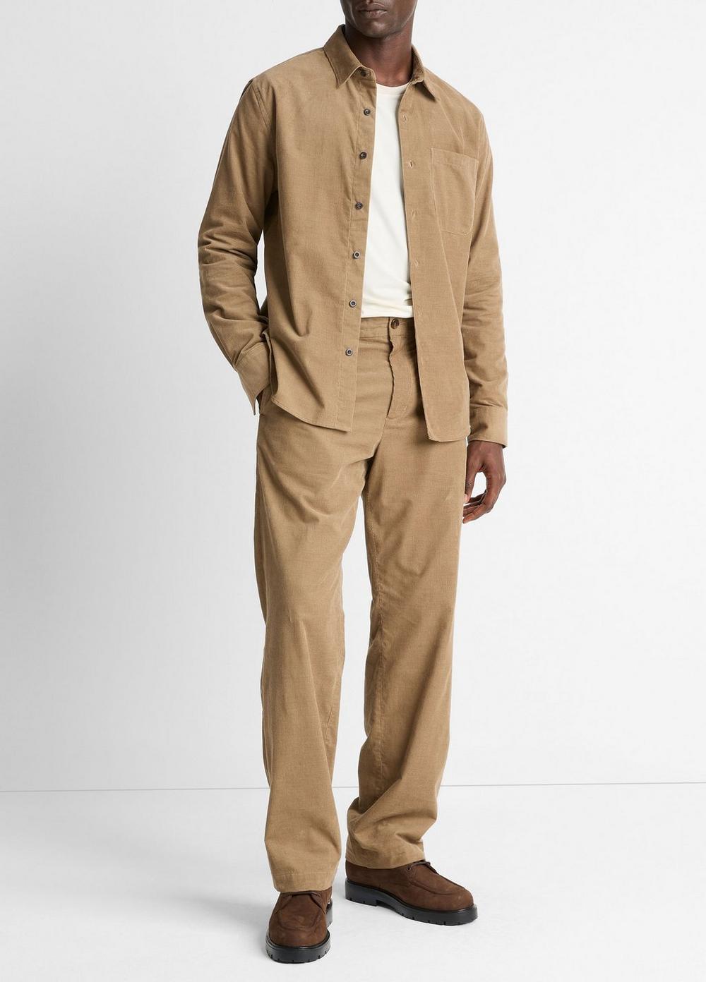 Men's Louie Relaxed Cotton Corduroy Elastic-Waist Pant, Teton, Size XL Vince