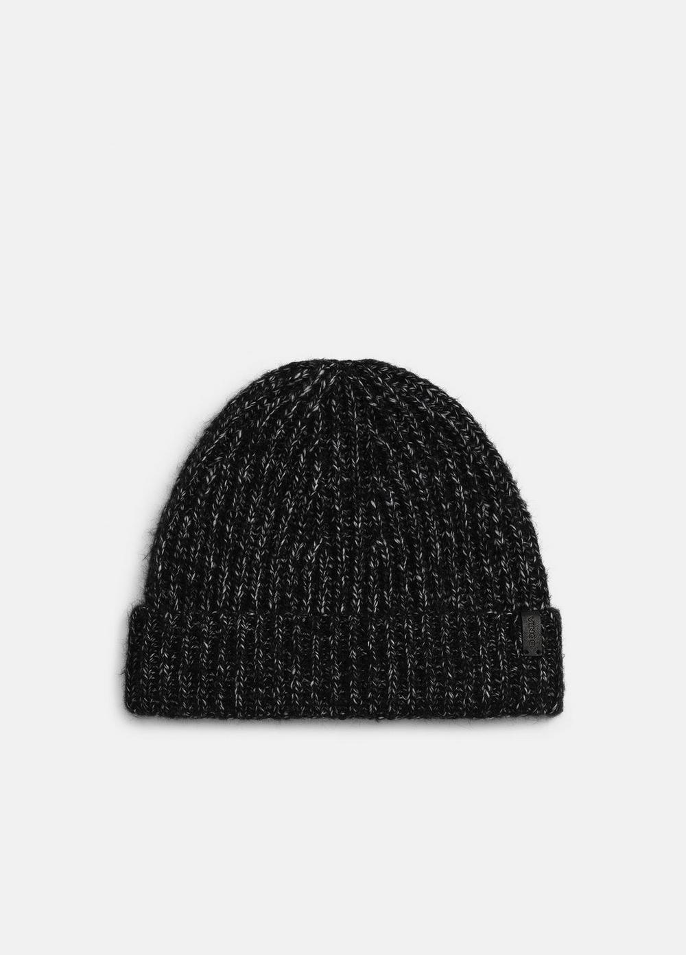 Men's Cardigan-stitch Beanie, Heather Marble Vince