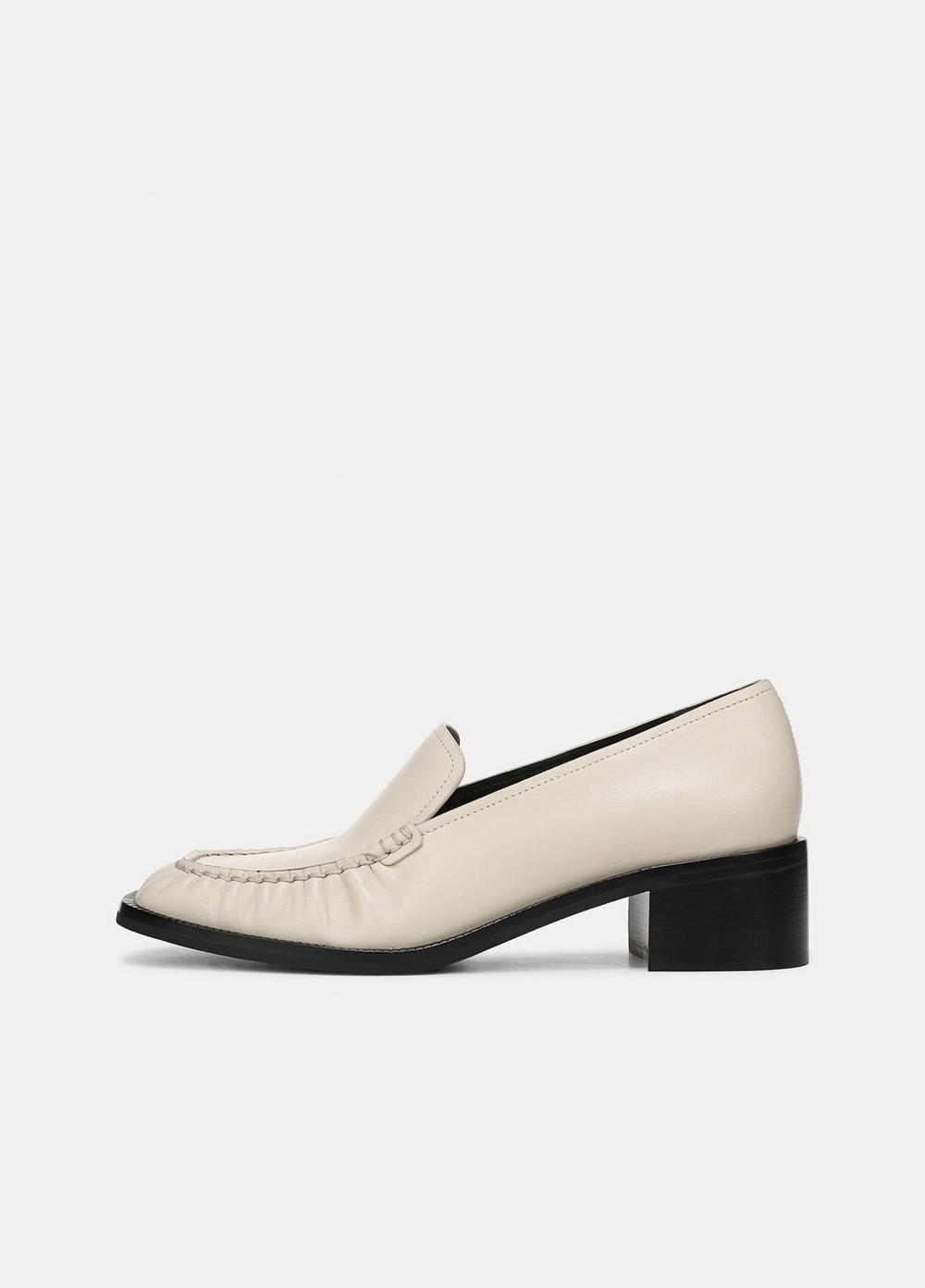 Women's Larose Leather Heeled Loafer, Moonlight, Size 11 Vince