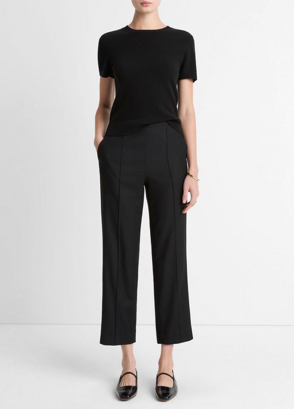 Women's Italian Wool-Blend Easy Pull-On Pant, Black, Size S Vince