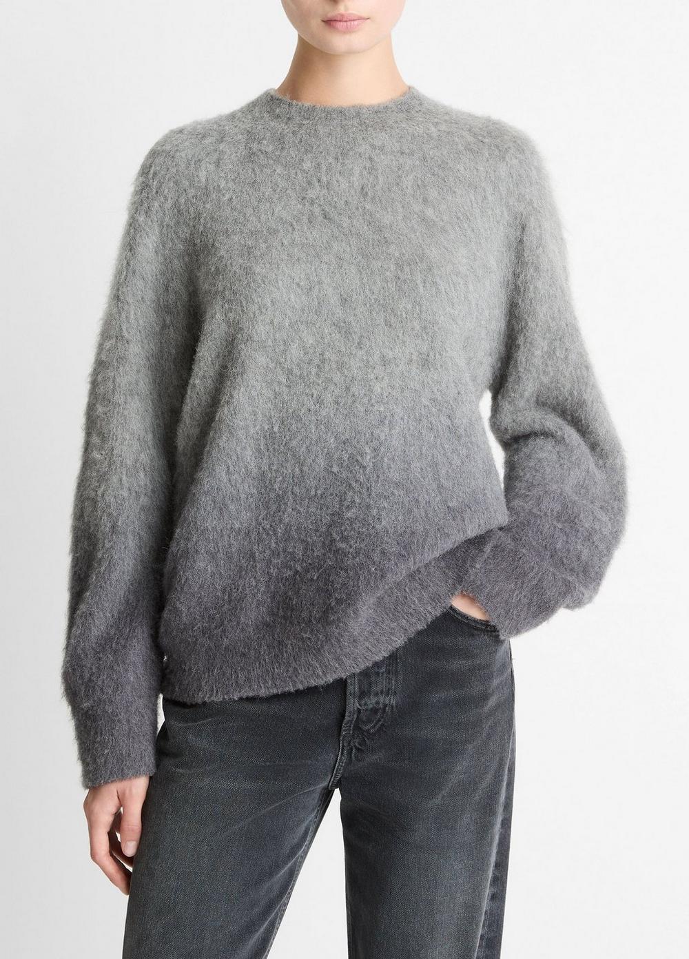 Women's Ombré Alpaca & Wool-Blend Sweater, Grey Ombre, Size L Vince