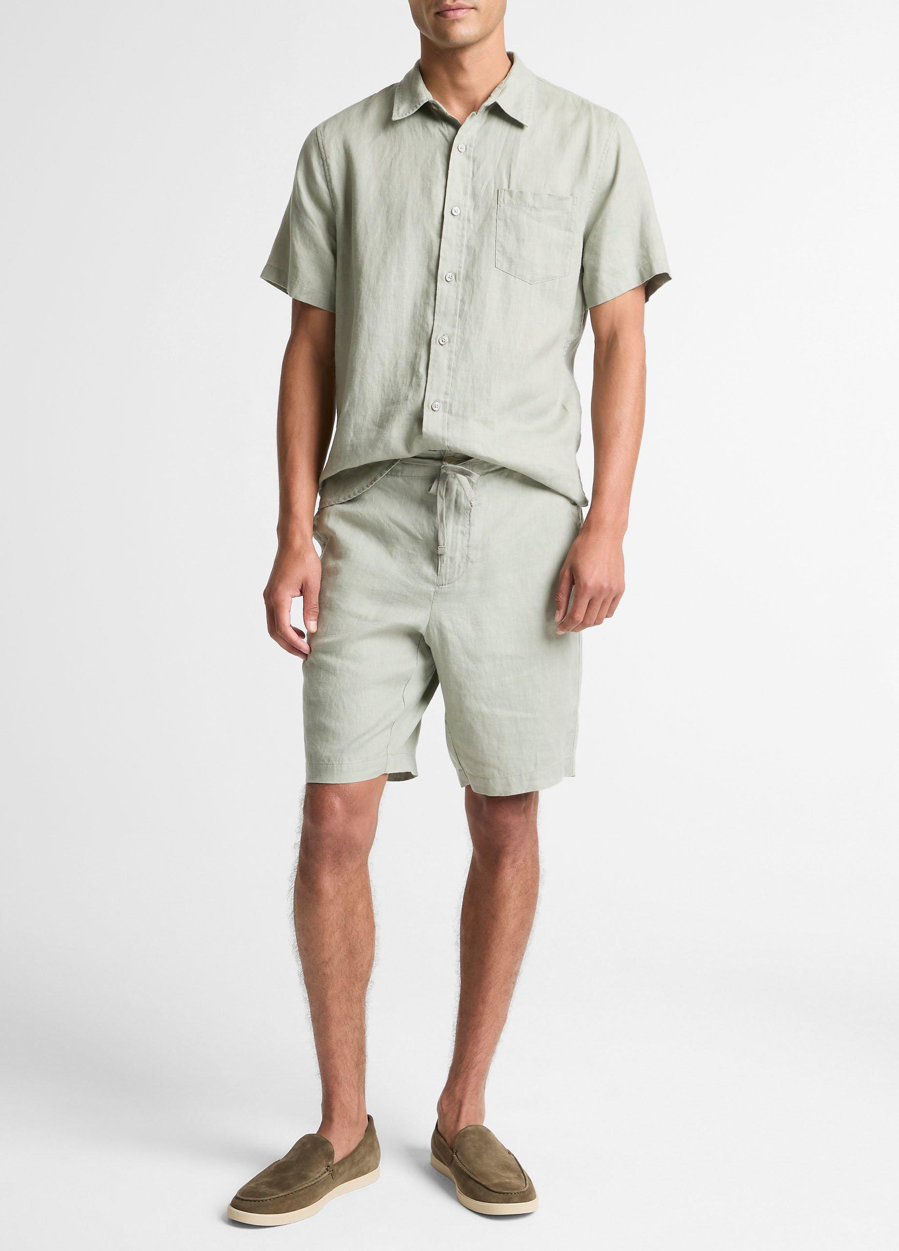 Men's Hemp Drawstring Short, Matcha, Size S Vince