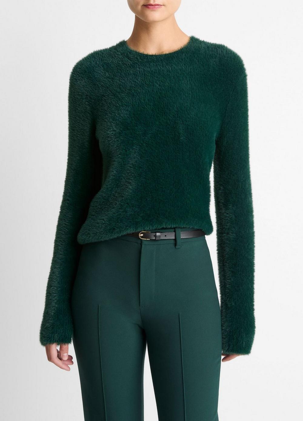Women's Eyelash Crew Neck Sweater, Juniper, Size XS Vince