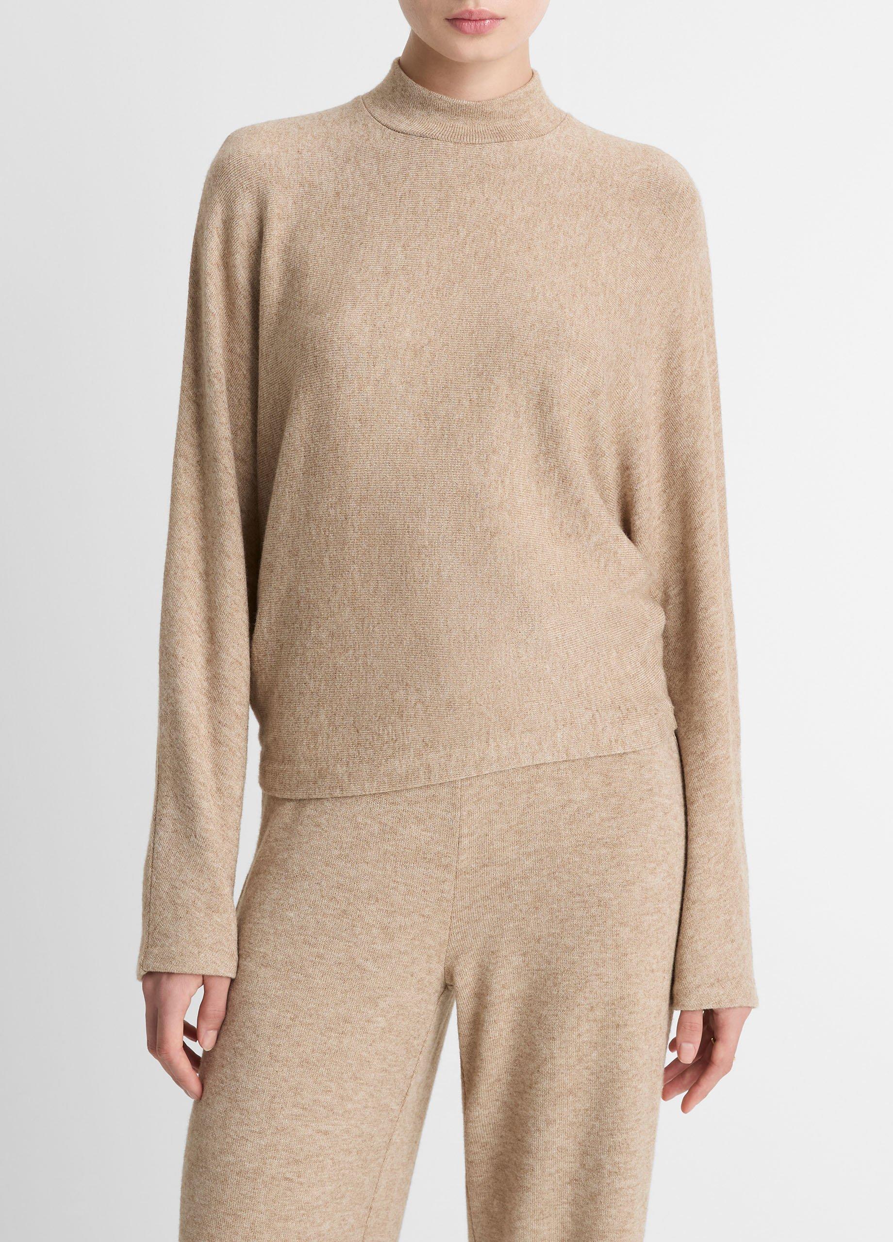 Women's Cozy Dolman-Sleeve Mock-Neck Top, Heather Bruna, Size XL Vince by Vince