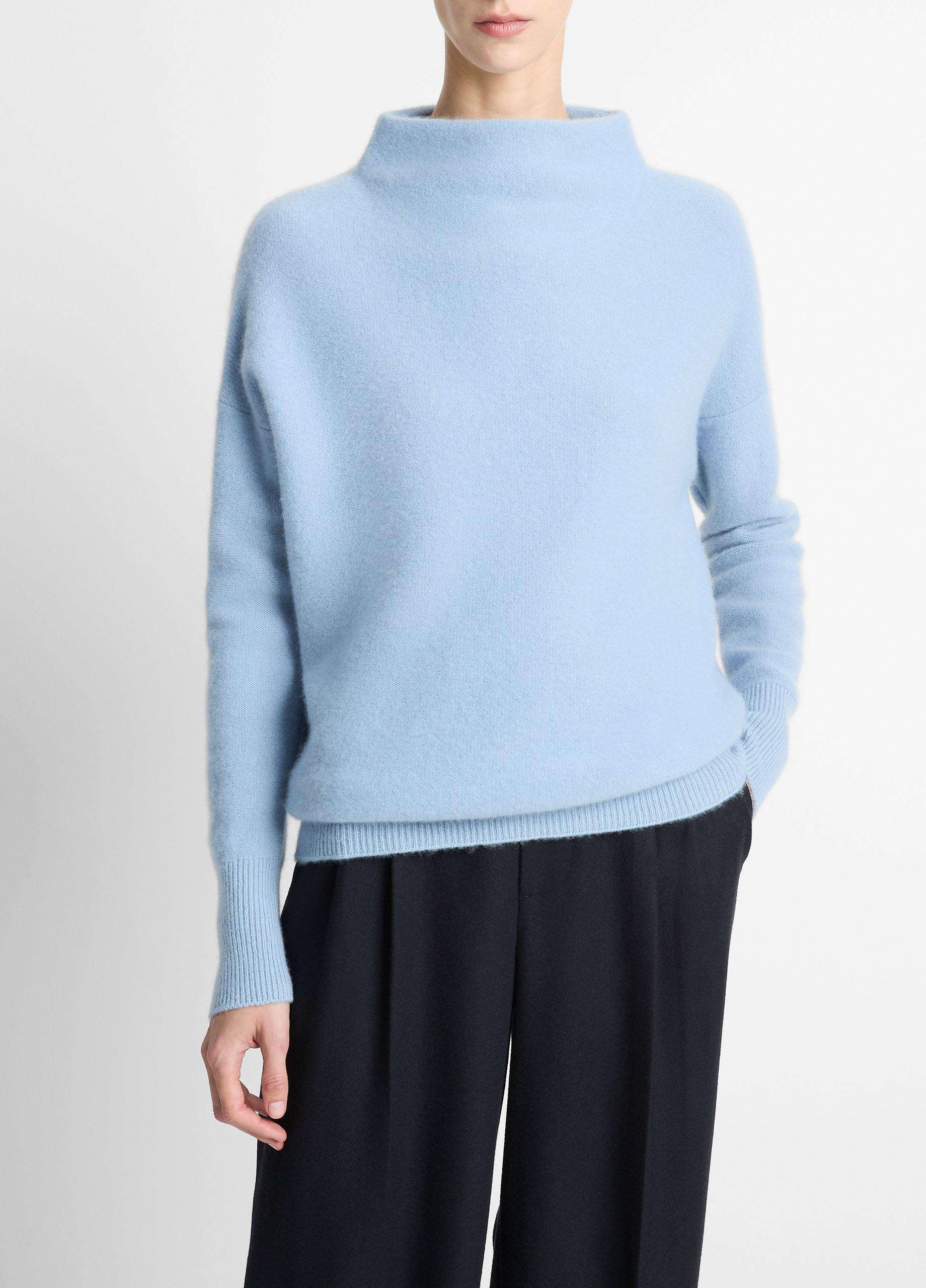 Women's Plush Cashmere Funnel-Neck Sweater, Amalfi, Size XS Vince