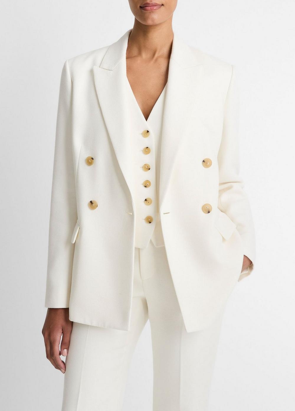 Women's Sculptural Tailored Blazer, Off White, Size 0 Vince