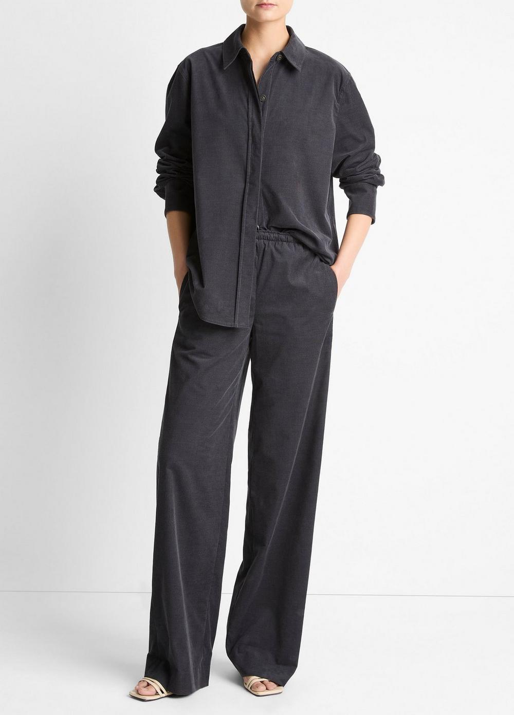 Women's Cotton Corduroy Pull-On Pant, Graphite, Size XXS Vince