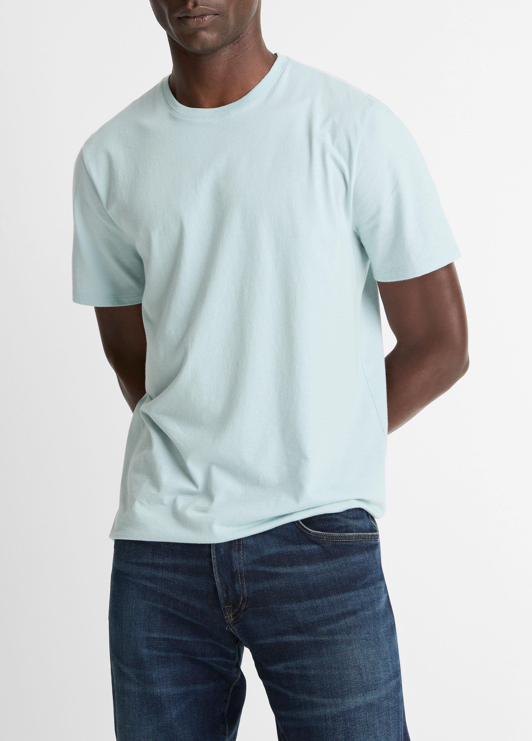 Men's Pima Cotton Crew Neck T-Shirt, Dark Cascade, Size S Vince