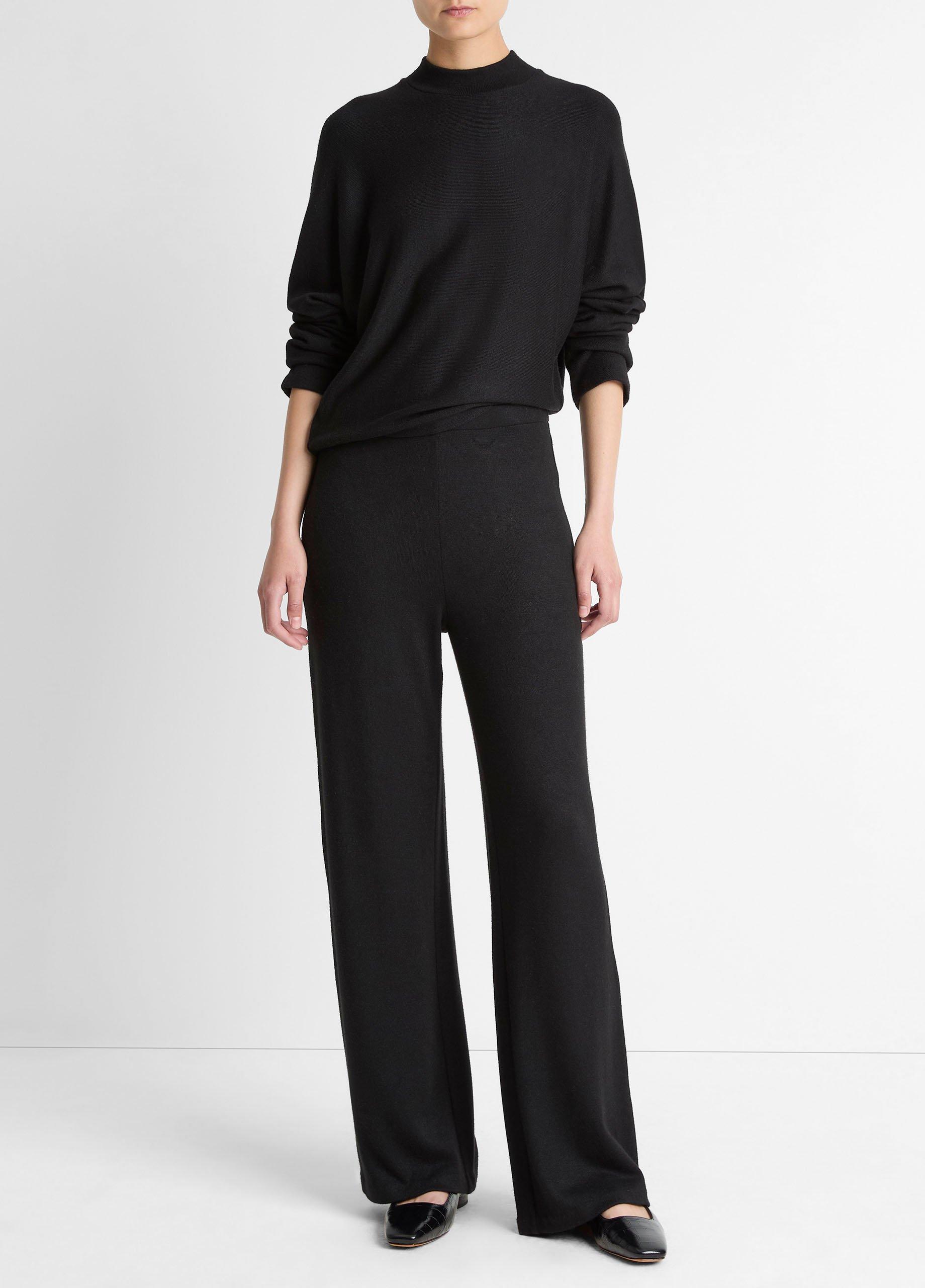 Women's Cozy Wide-Leg Pant, Black, Size L Vince