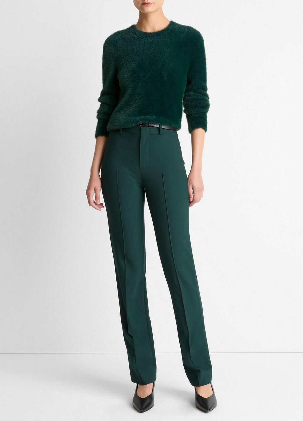 Women's Cotton-Blend Slim Cigarette Pant, Juniper, Size 8 Vince