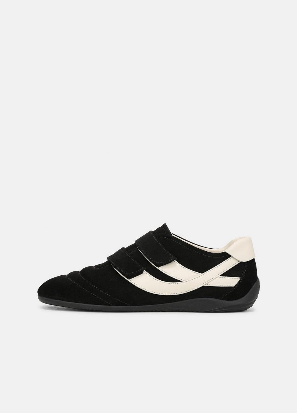 Women's Sonic Suede & Leather Trainer, Black/flax, Size 8 Vince