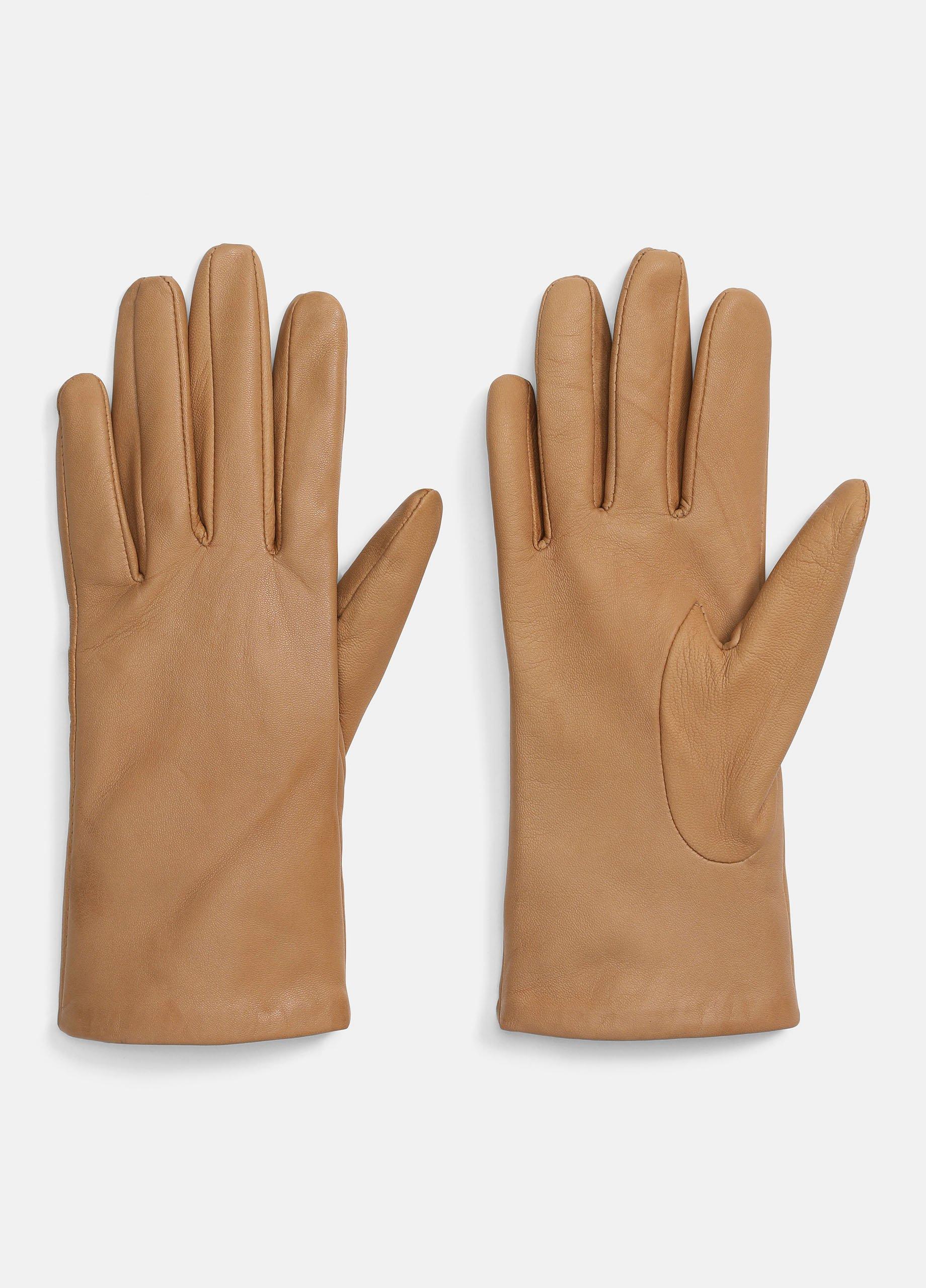 Women's Cashmere-Lined Short Leather Glove, Bruna, Size L Vince