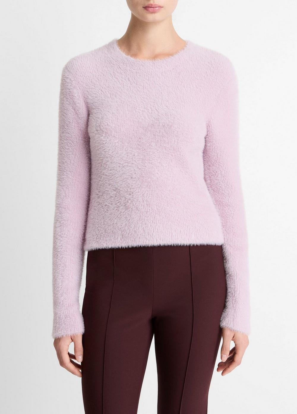 Women's Eyelash Crew Neck Sweater, Iris Quartz, Size XS Vince