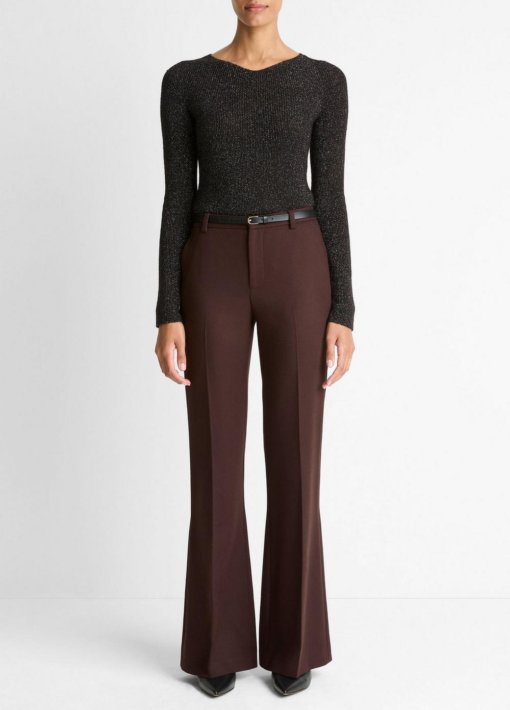 Women's Sculptural Flare Trouser, Black Grape, Size 00 Vince