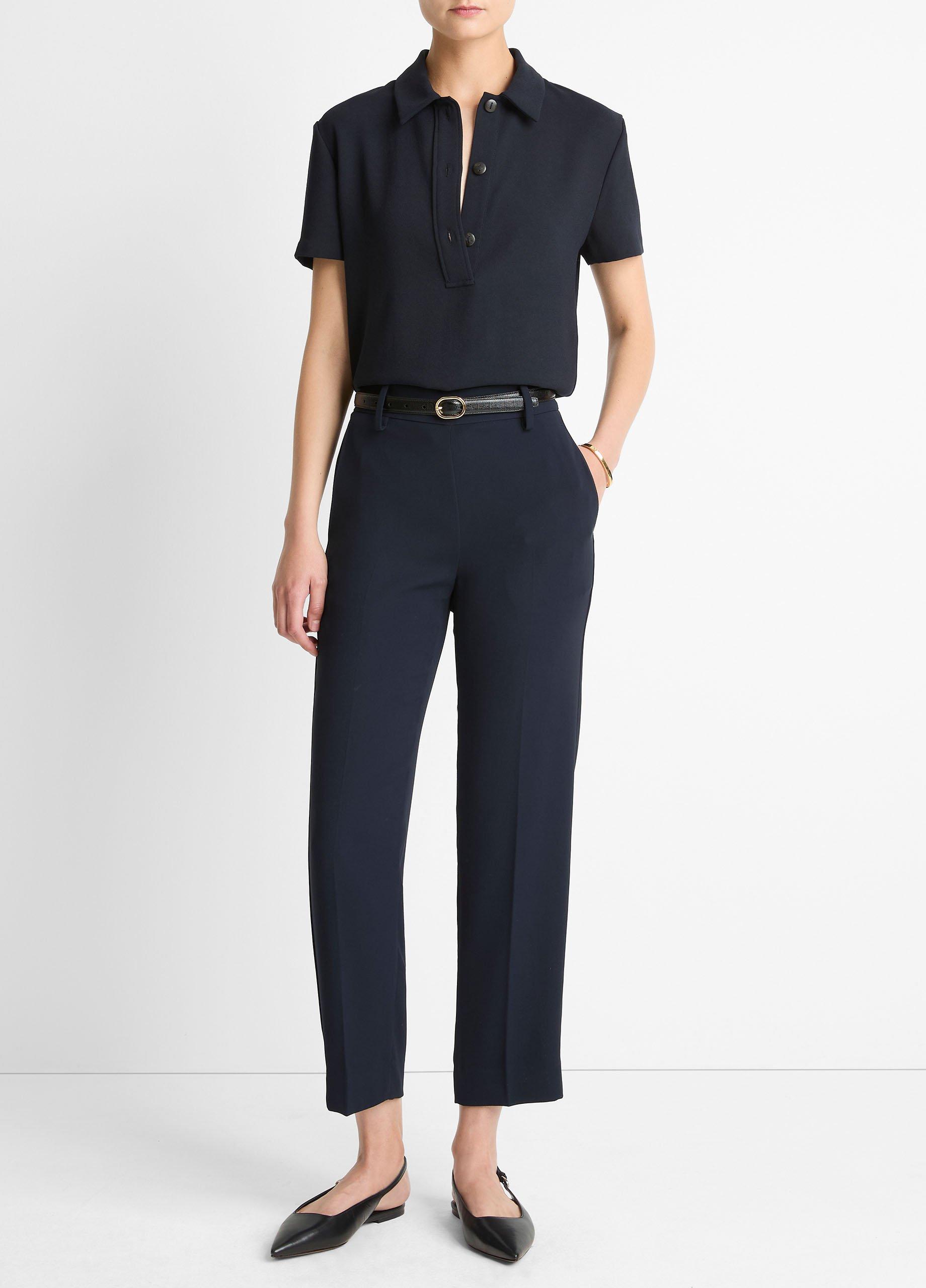 Women's Crepe Tapered Pull-On Pant, Coastal Blue, Size XXS Vince