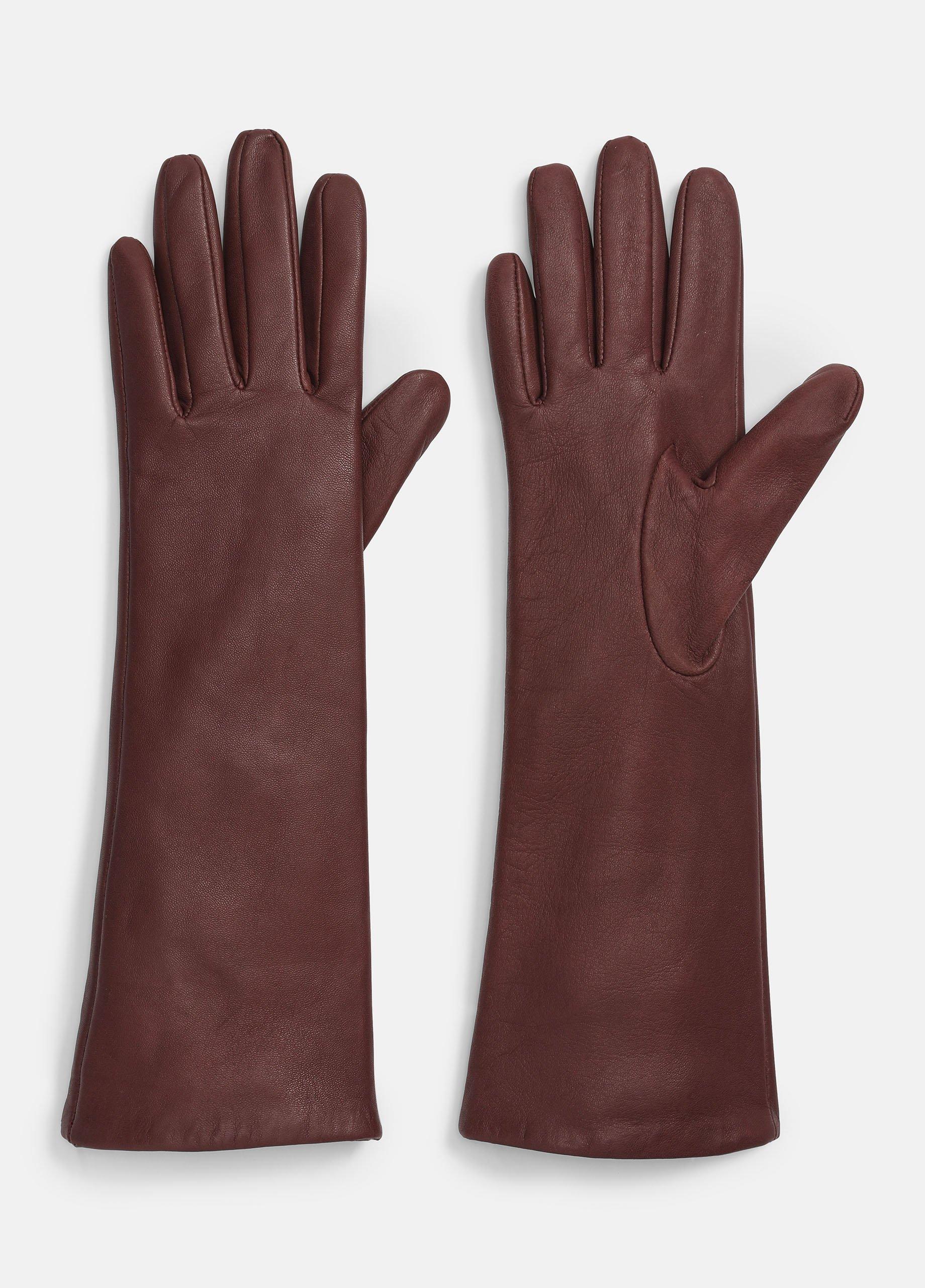 Women's Cashmere-Lined Medium Leather Glove, Fig, Size XS Vince