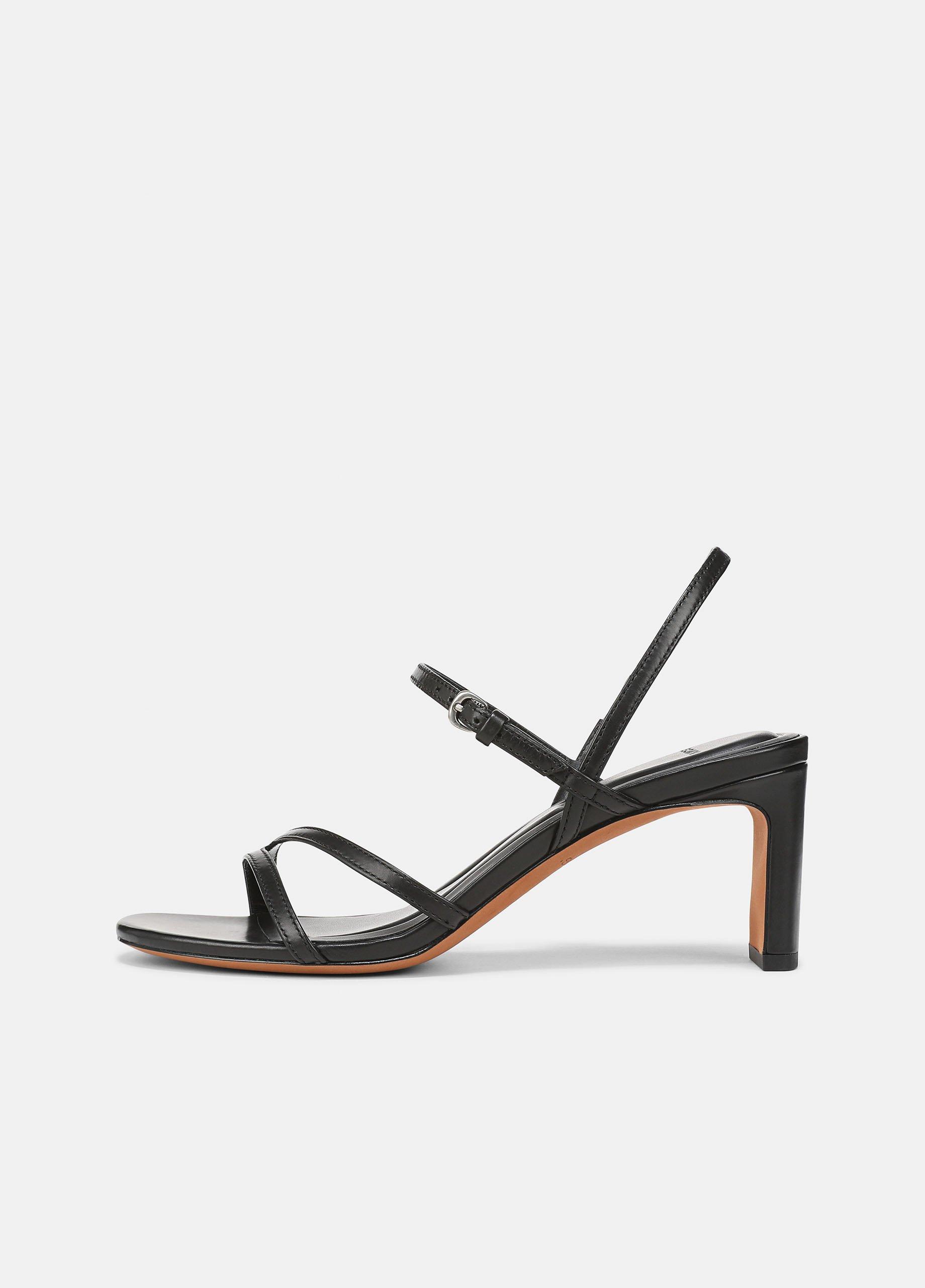 Women's Marcela Leather Heeled Sandal, Black, Size 5.5 Vince