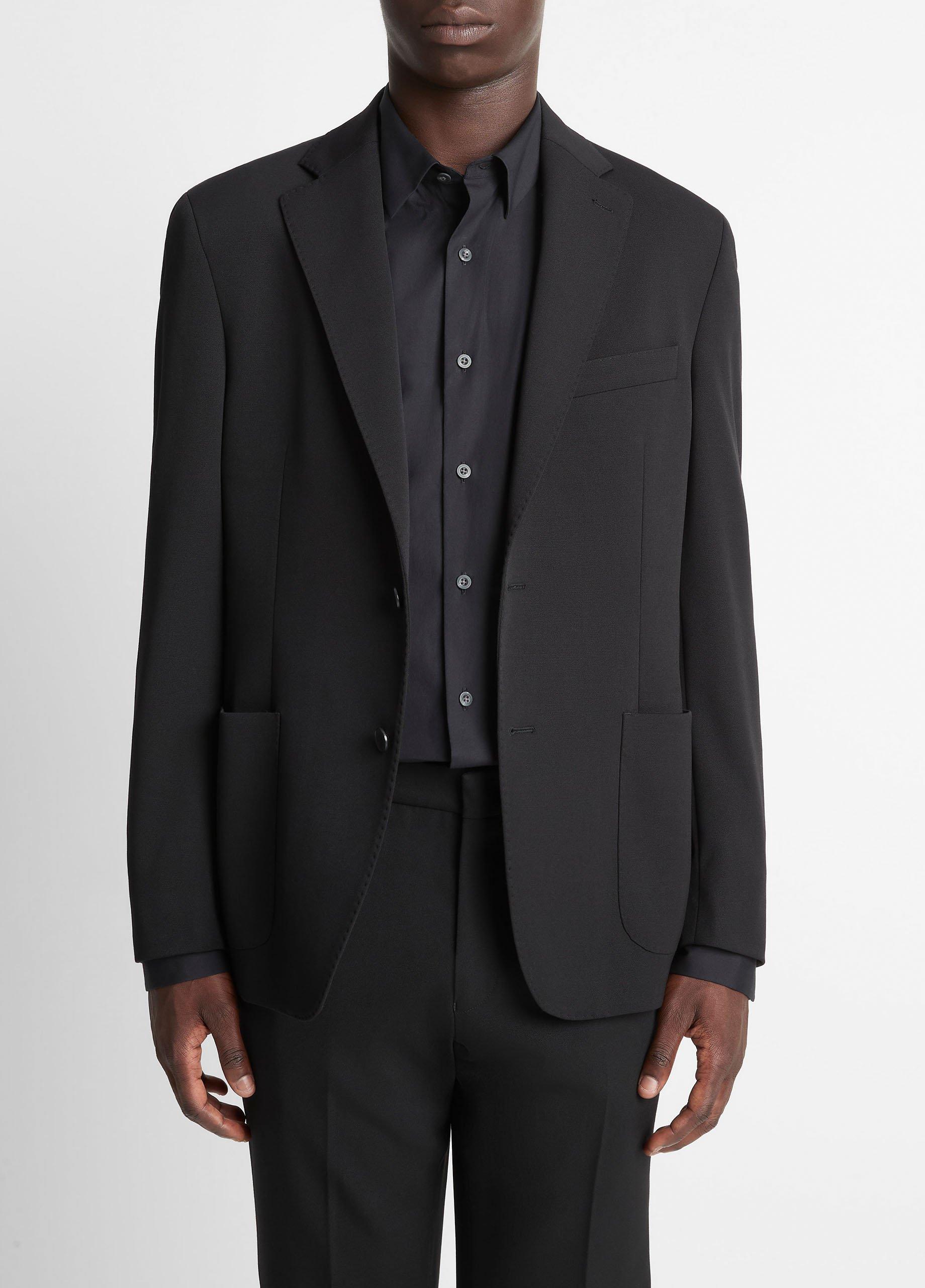 Men's Stretch-wool Relaxed Sport Coat, Black, Size 38R Vince
