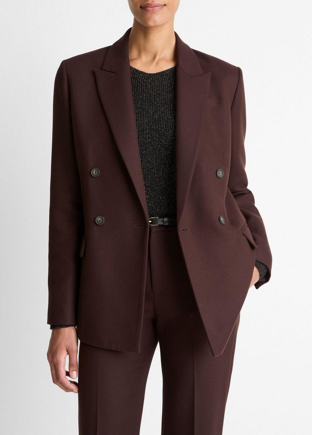 Women's Sculptural Tailored Blazer, Black Grape, Size 14 Vince