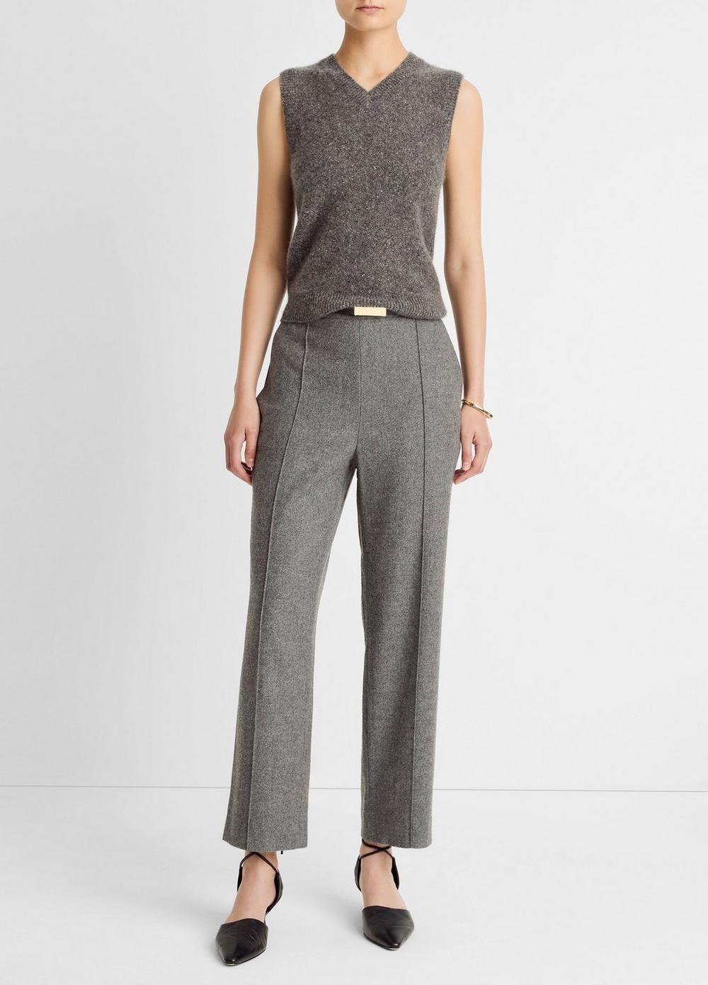 Women's Italian Wool-Blend Easy Pull-On Pant, Medium Heather Grey, Size XXS Vince