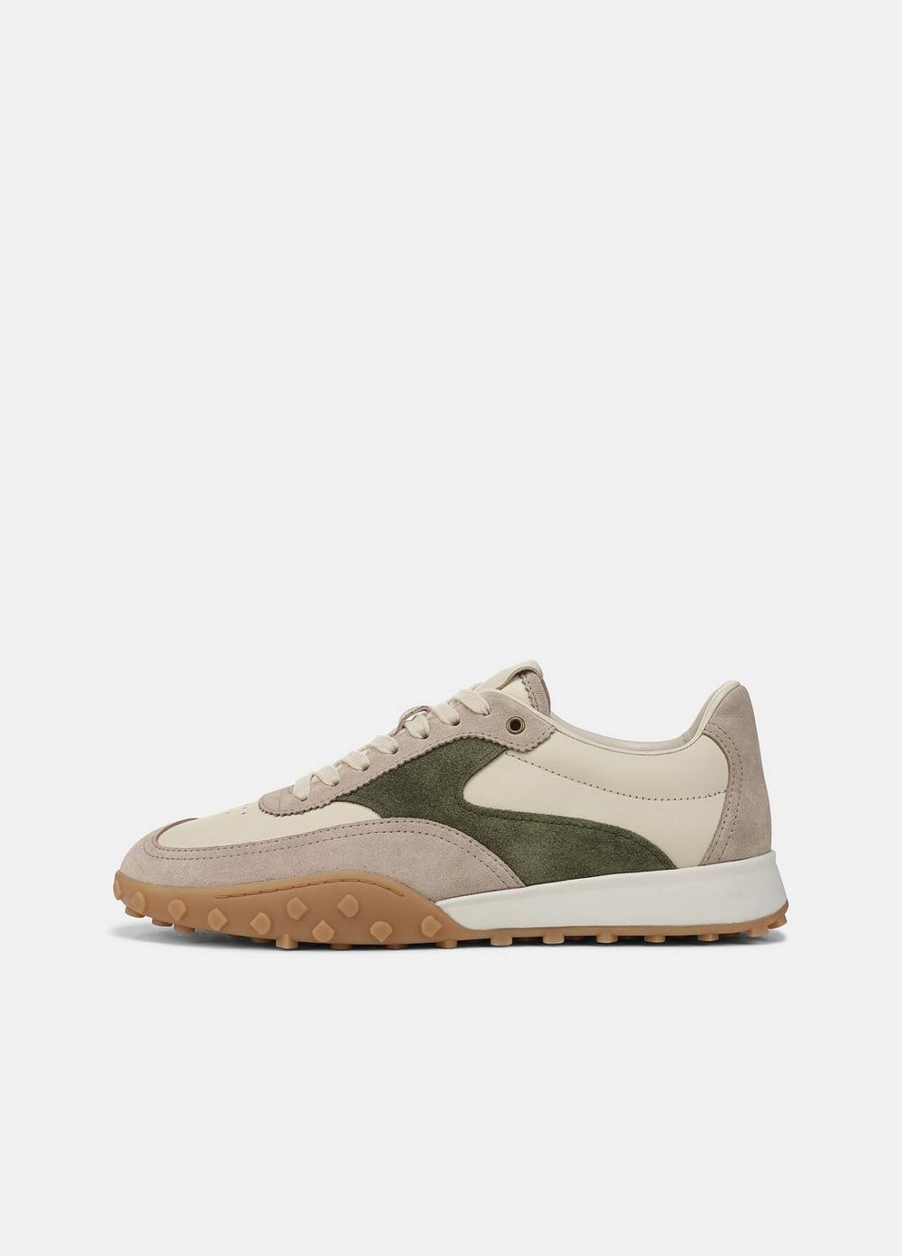 Men's Palisades Leather & Suede Runner Sneaker, Sandstorm/moonlight, Size 9.5 Vince