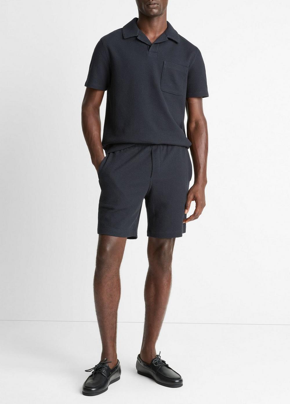 Men's Seersucker-Knit Stretch-cotton Short, Coastal Blue, Size XXL Vince