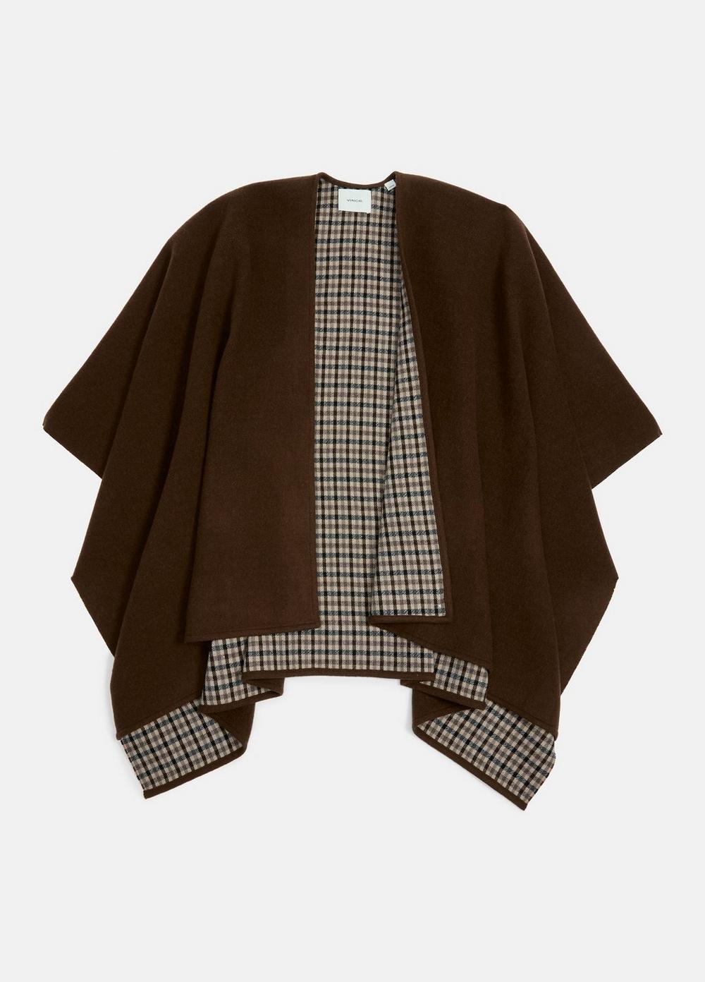 Women's Double-Face Wool-Cashmere Cape, Black/grape Vince