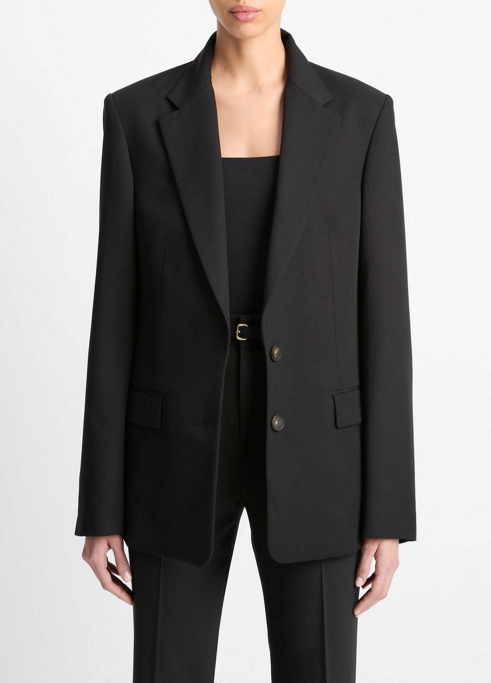 Women's Oversized Blazer, Black, Size 0 Vince