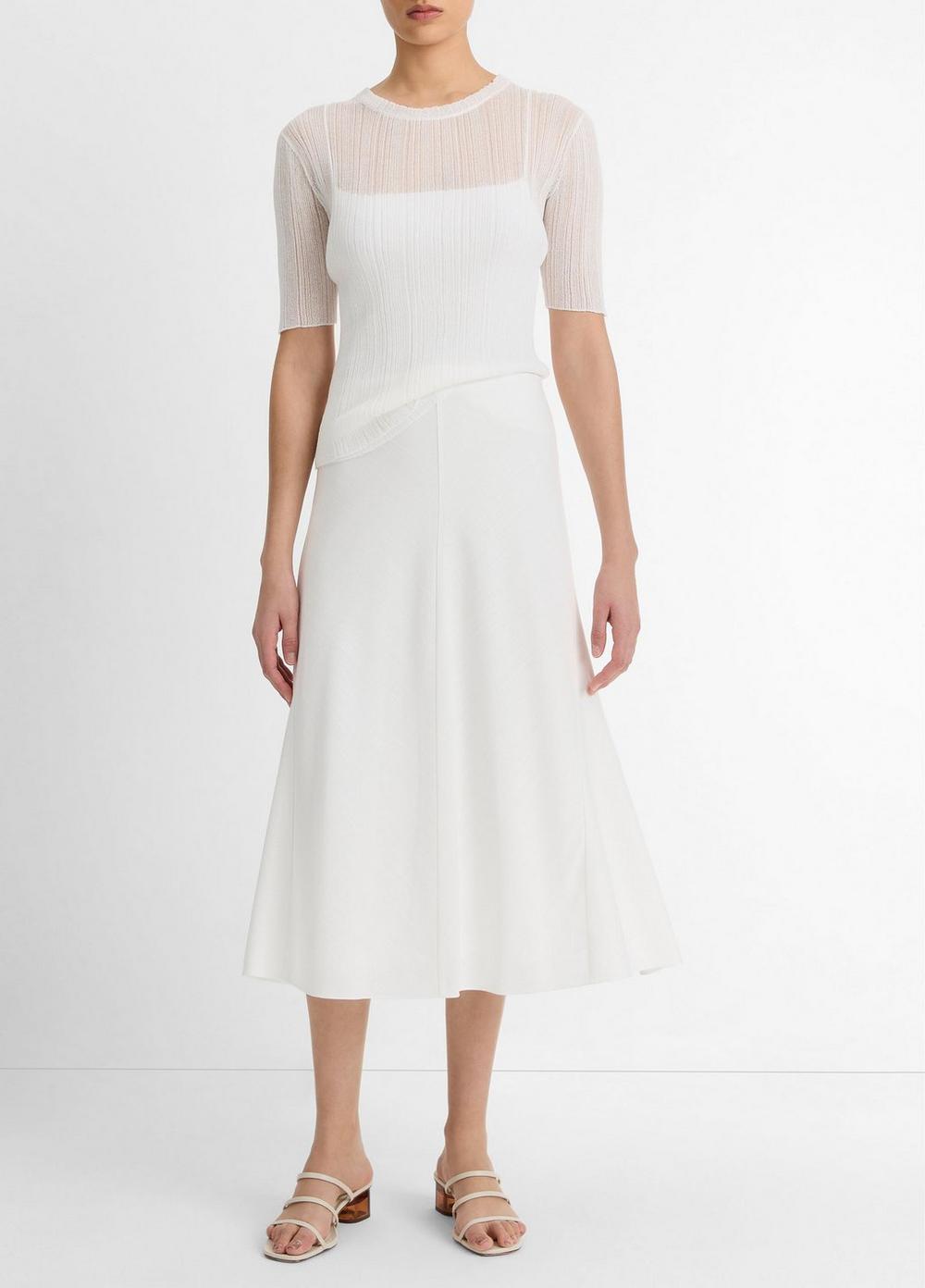 Women's Bias A-line Skirt, Off White, Size 8 Vince