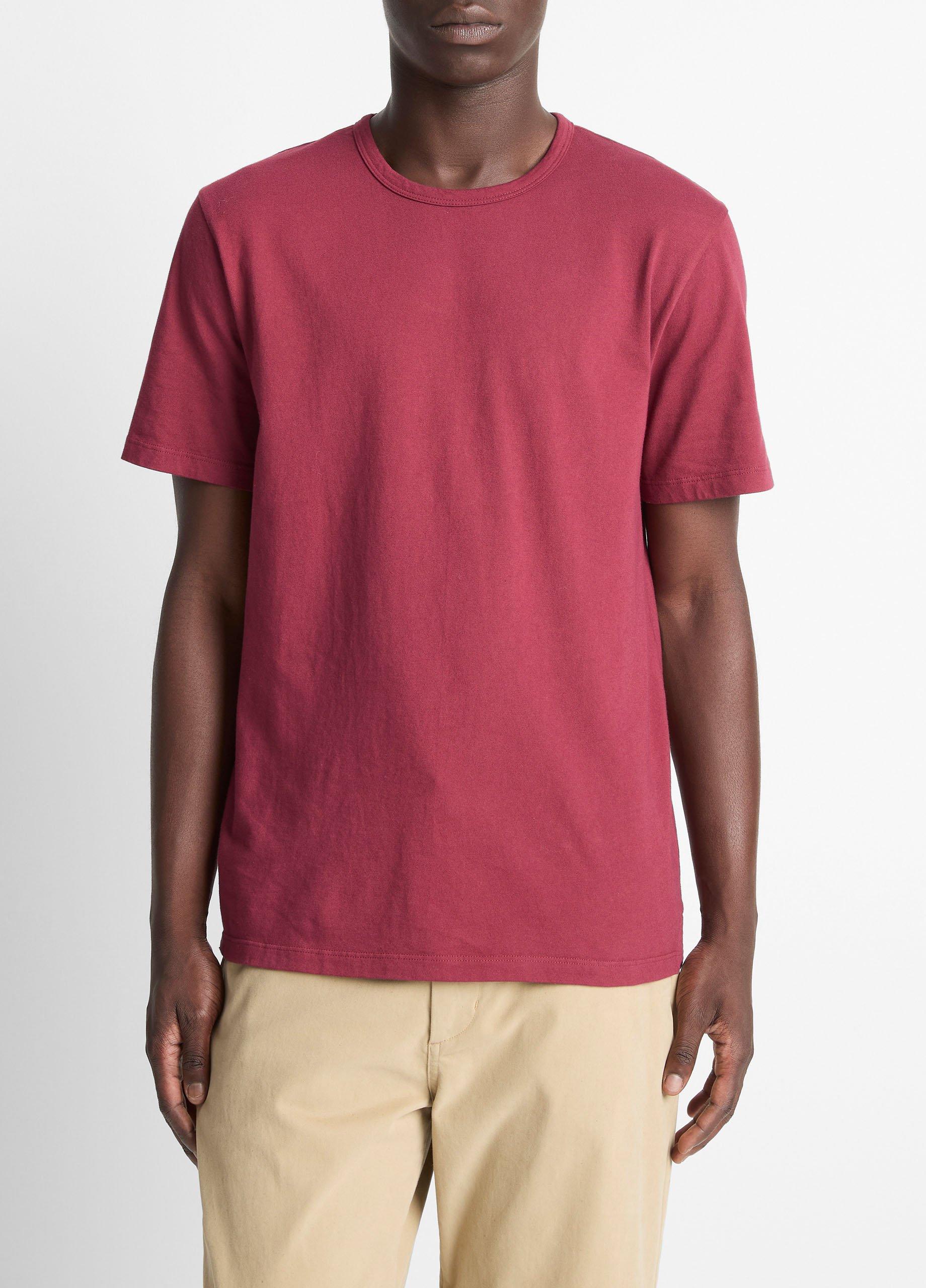 Men's Garment Dye Cotton T-Shirt, Washed Port, Size XS Vince