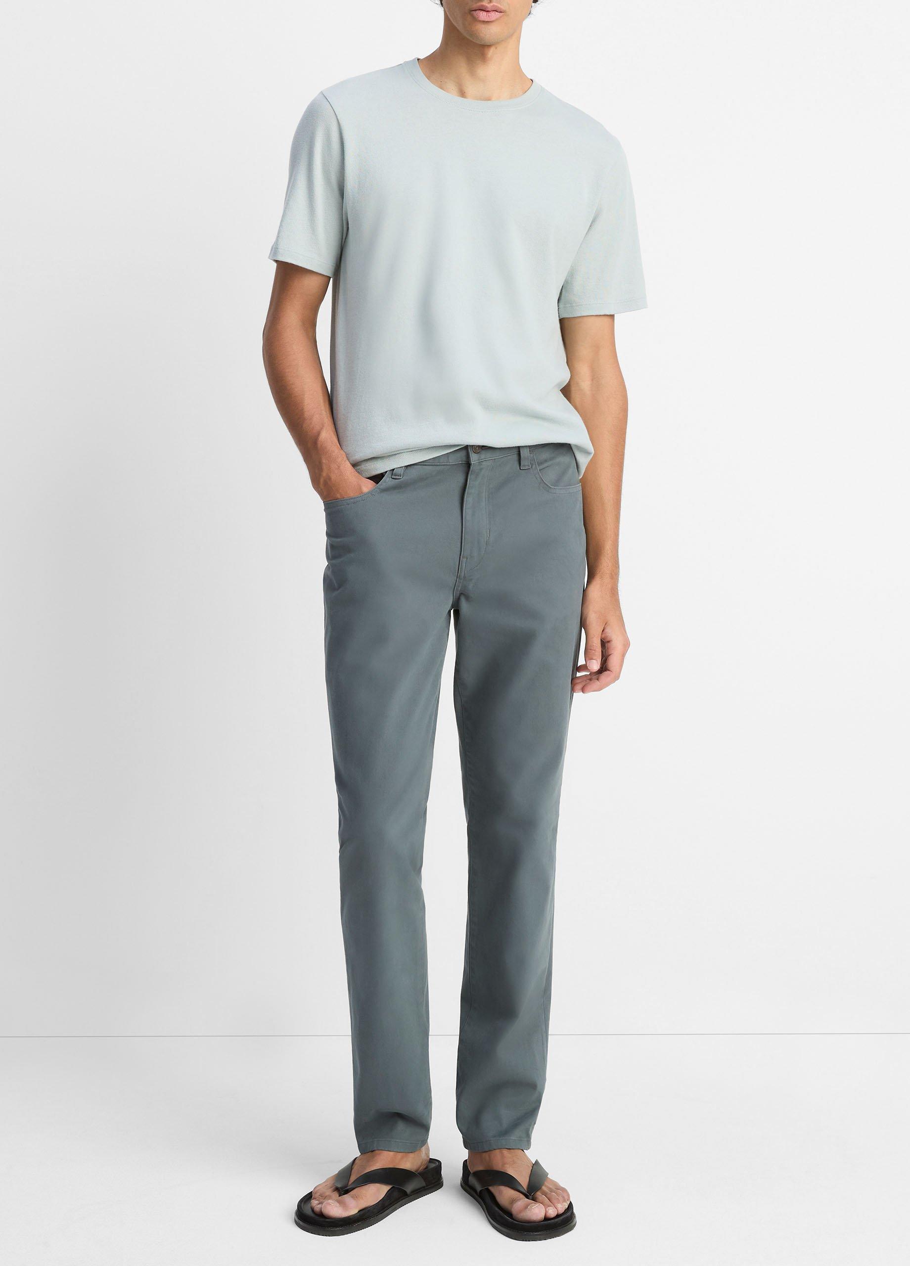 Men's Dylan Slim 5-Pocket Peached Stretch-cotton Pant, Harbor Blue, Size 36 Vince