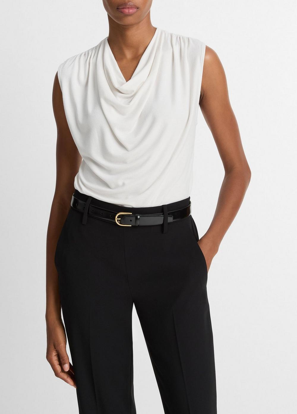 Women's Jersey Draped Cowl-Neck Top, Gesso, Size XL Vince