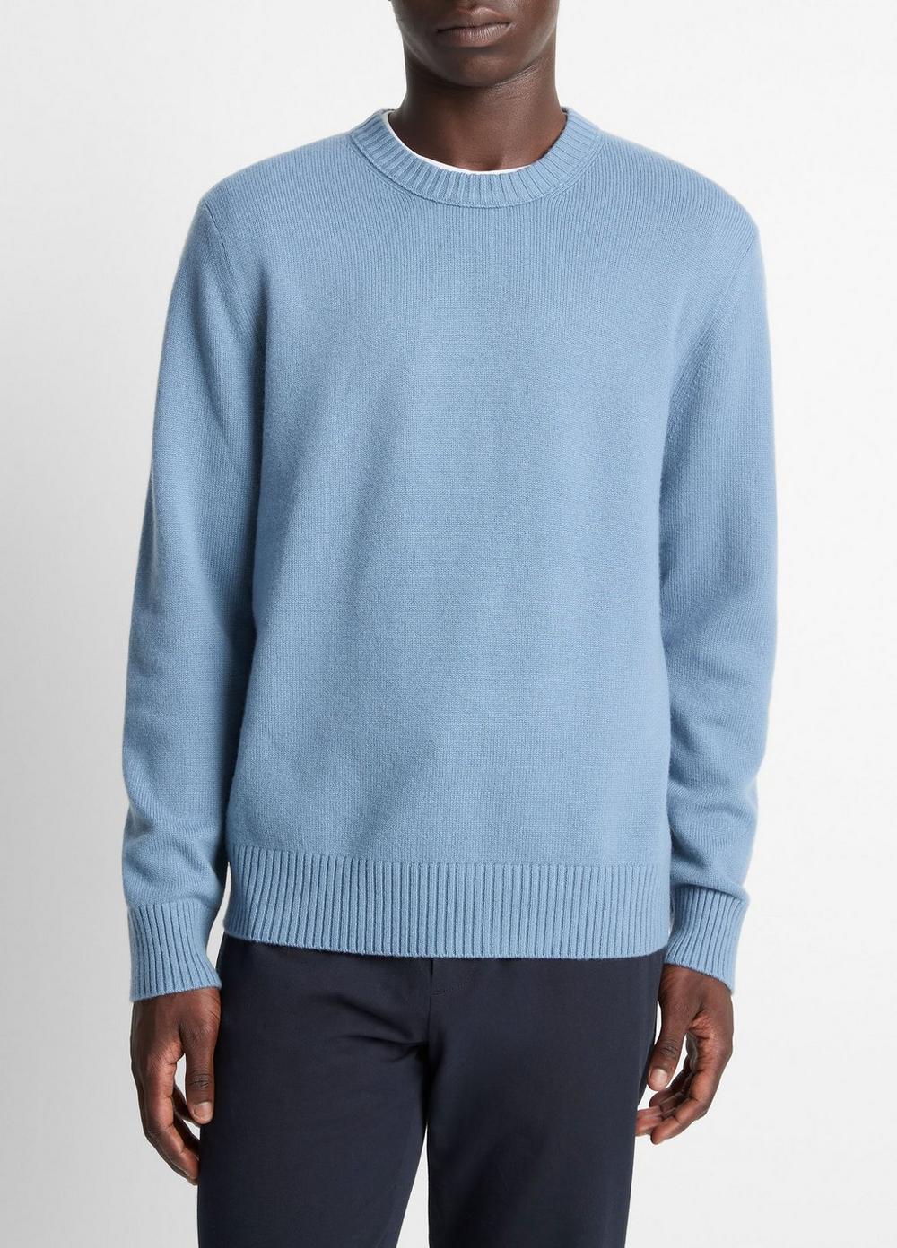 Men's Wool-Cashmere Crew Neck Sweater, Parlor Blue, Size XS Vince