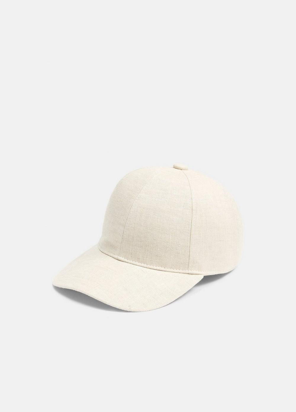 Women's Women's Linen Baseball Cap, Off White, Size L/XL Vince