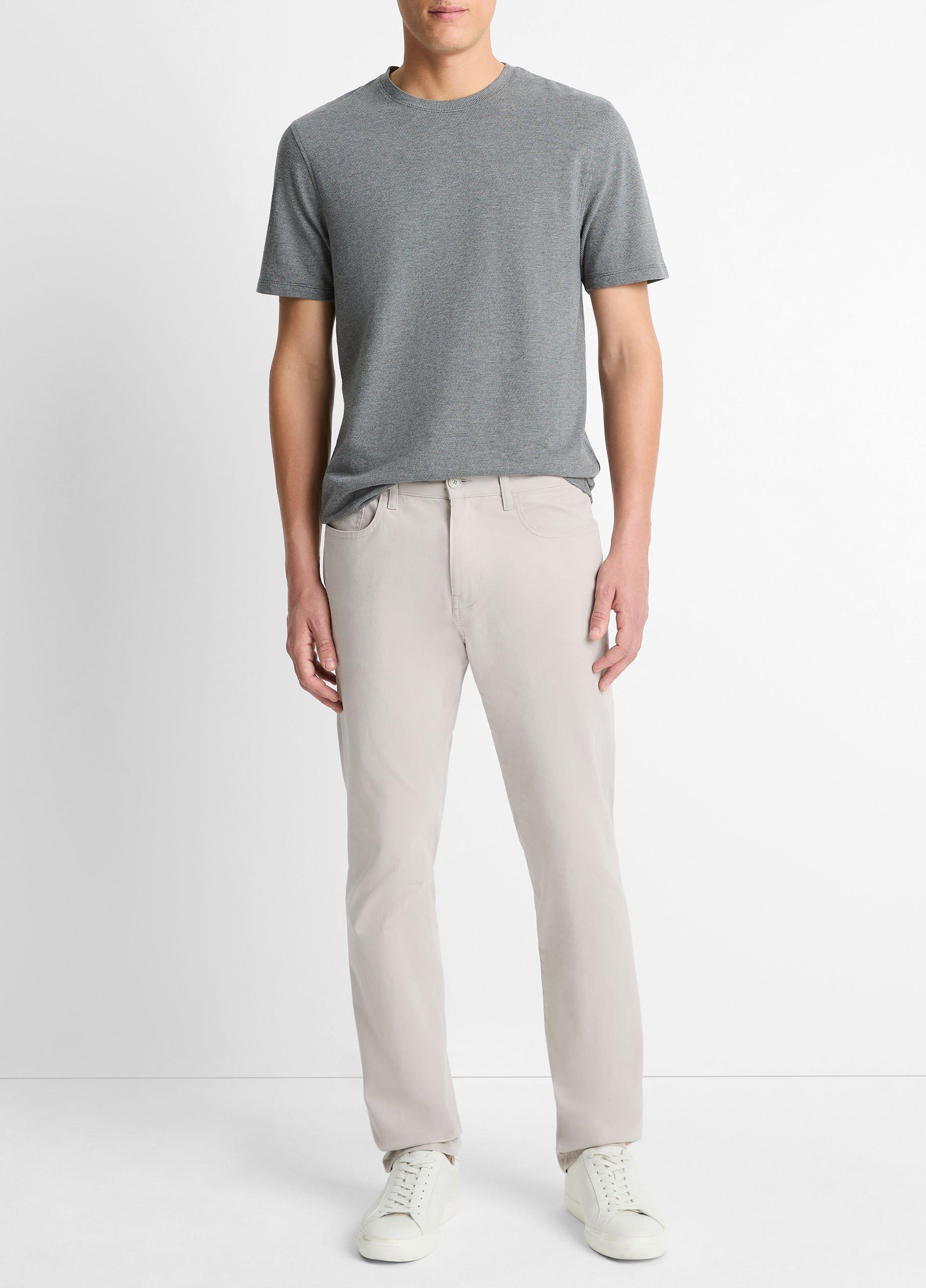 Men's Dylan Slim 5-Pocket Peached Stretch-cotton Pant, Silvermoon, Size 38 Vince