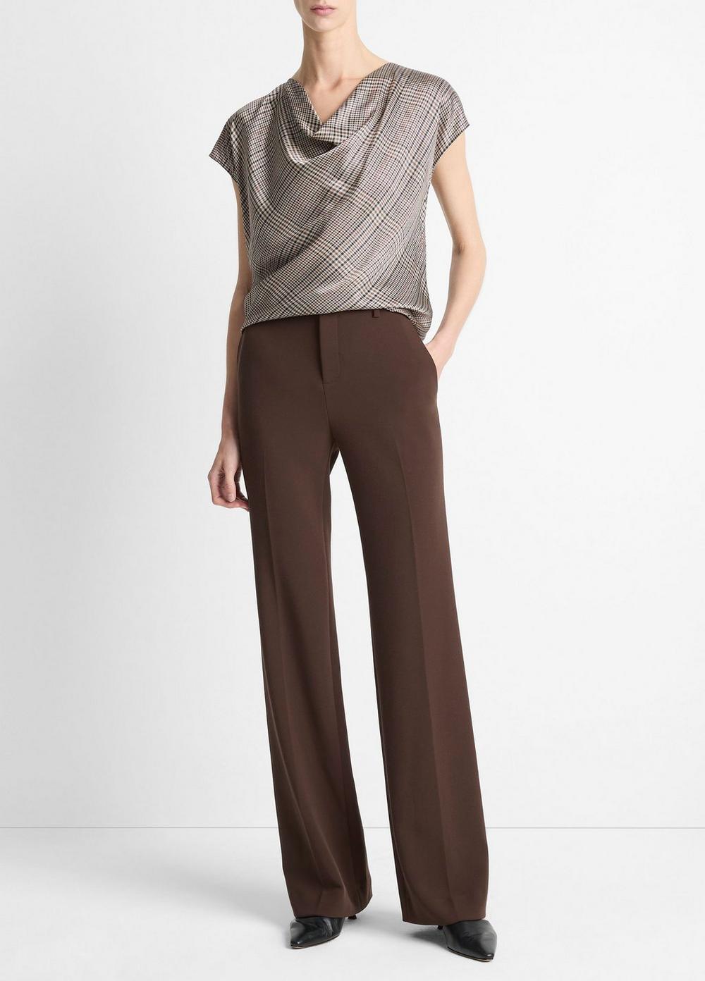 Women's Mid-Rise Tailored Flare Pant, Deep Espresso, Size 10 Vince