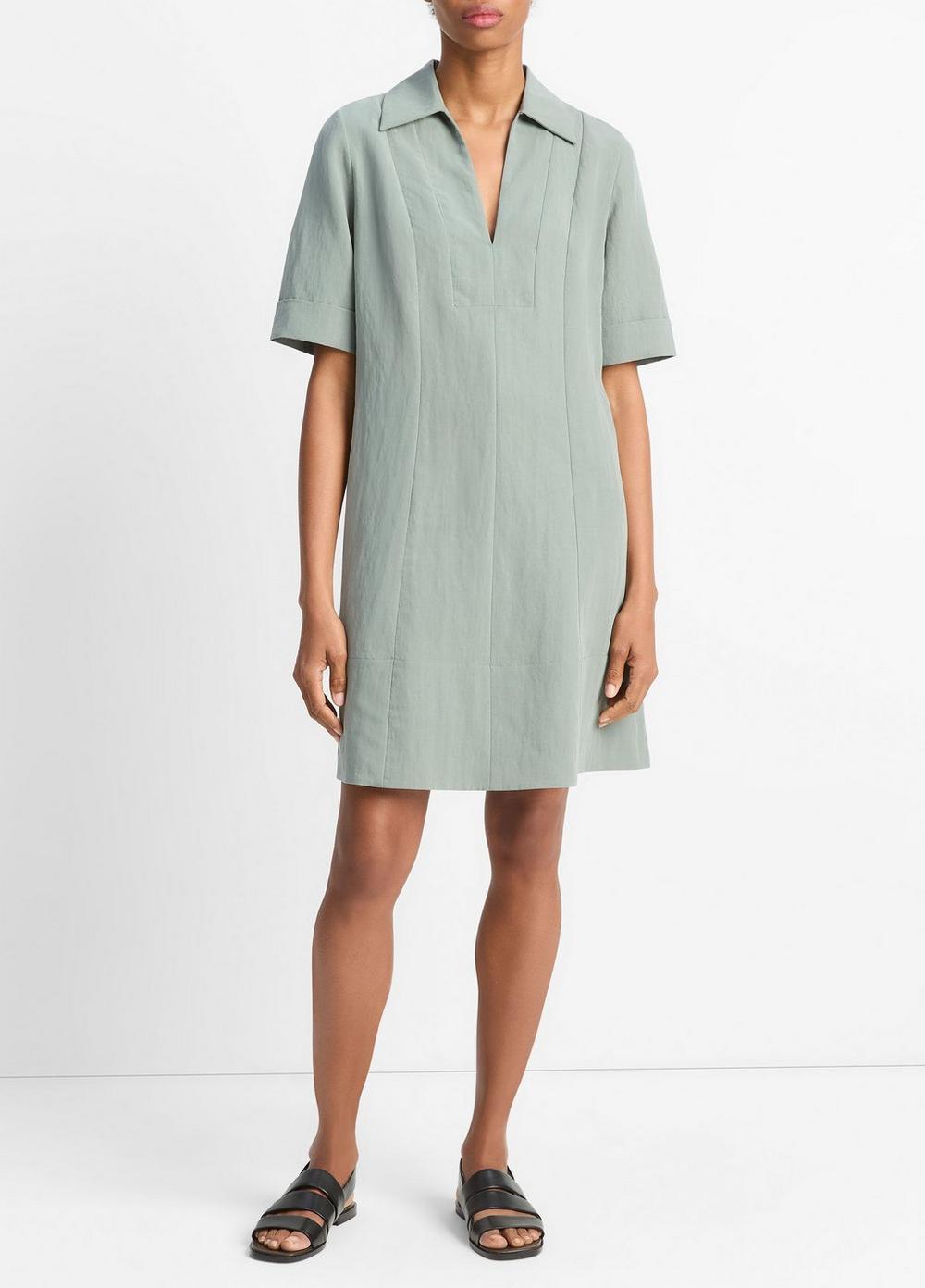 Women's A-line Short Dress, Clay Sage, Size XS Vince