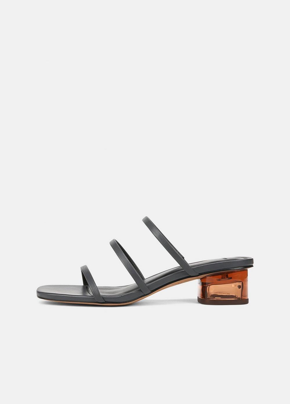 Women's Palm Springs Leather Heeled Sandal, Iris Slate, Size 7 Vince