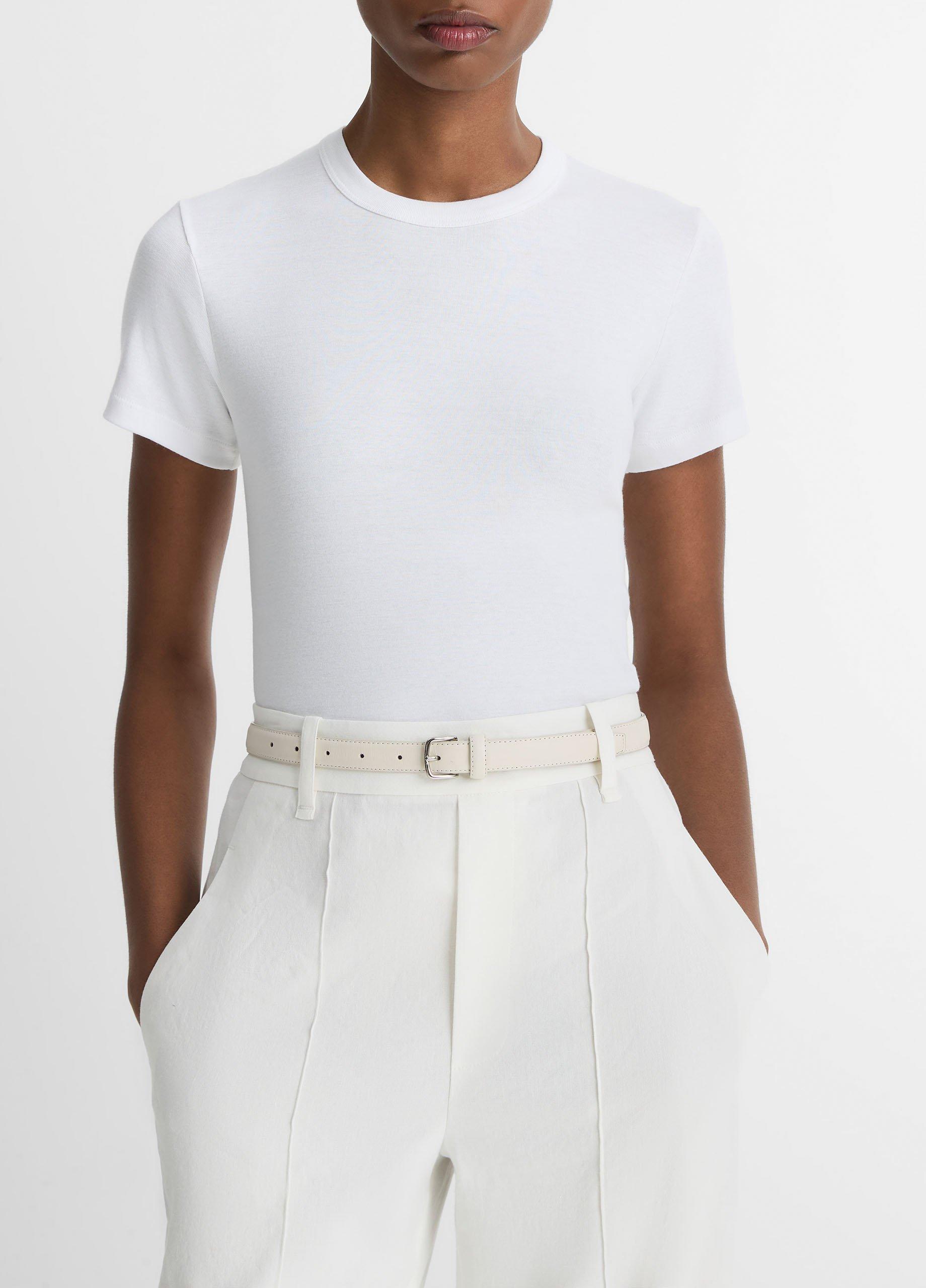 Women's Pima Cotton-Blend'90s Shrunken T-Shirt, Optic White, Size XS Vince