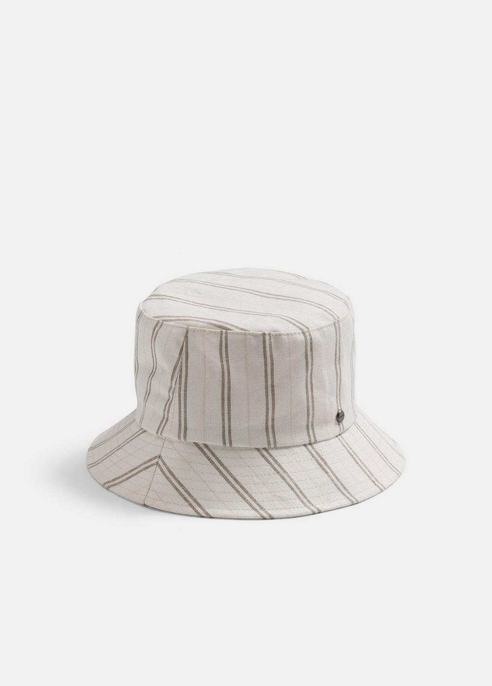 Men's Mesa Stripe Hemp Bucket Hat, Cream, Size L/XL Vince
