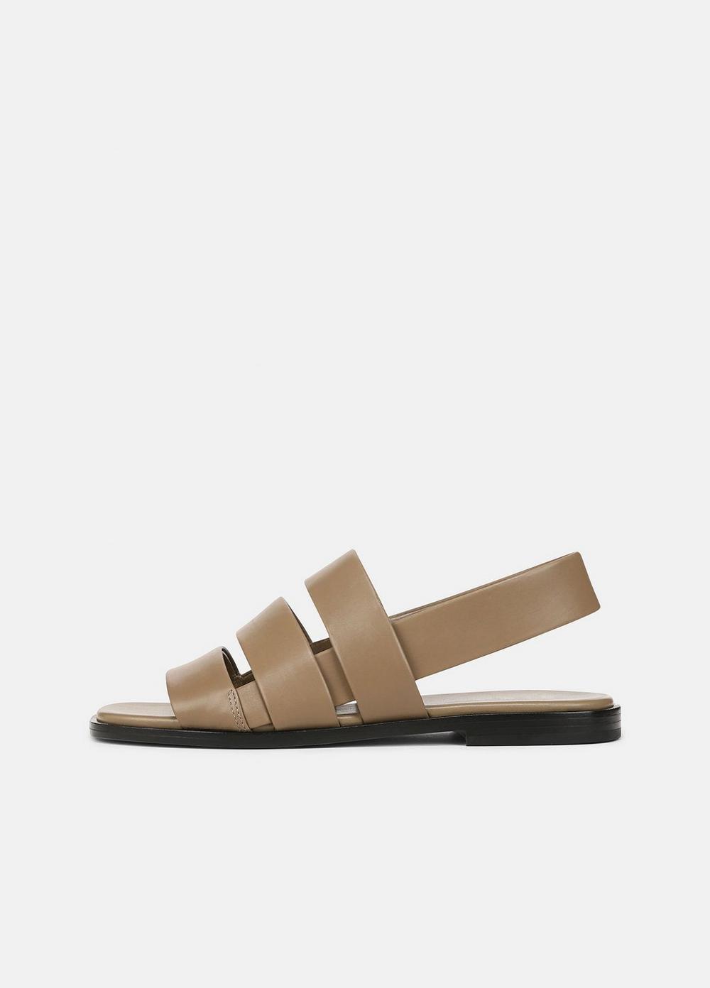 Women's Mazie Leather Slingback Sandal, Sand Shell, Size 7.5 Vince by Vince