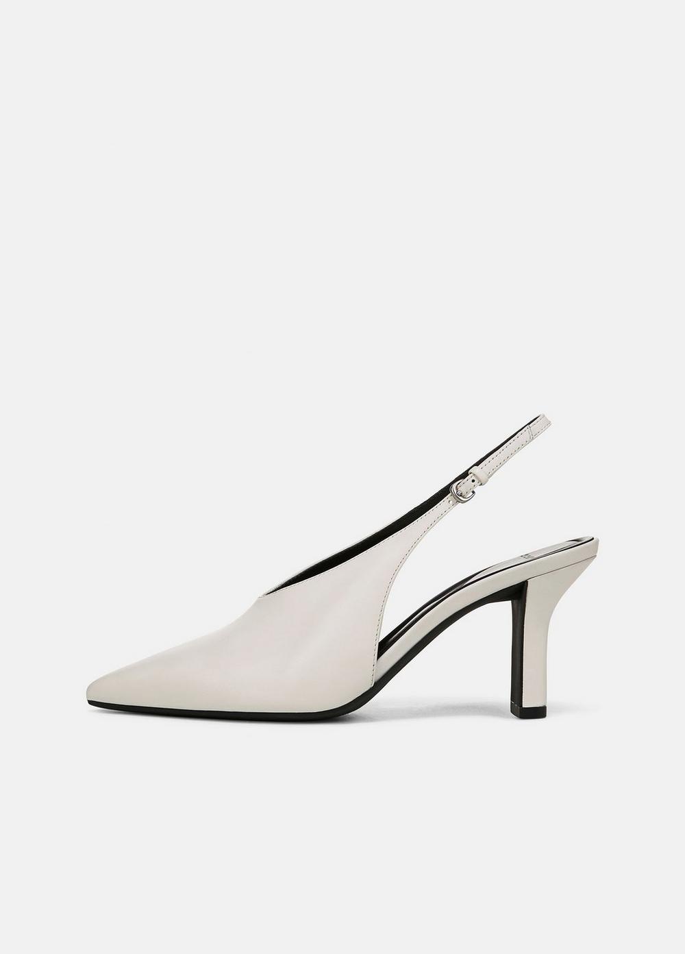 Women's Devi Leather Slingback Pump, Milk, Size 7.5 Vince
