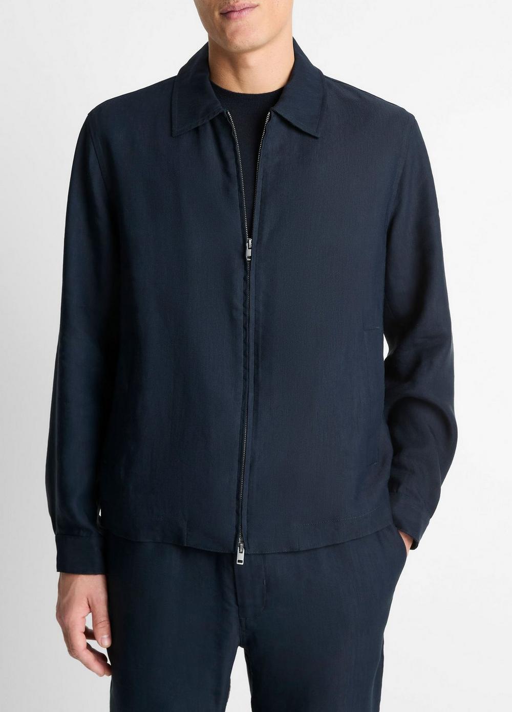 Men's Two-way Zip Bomber Jacket, Coastal Blue, Size S Vince