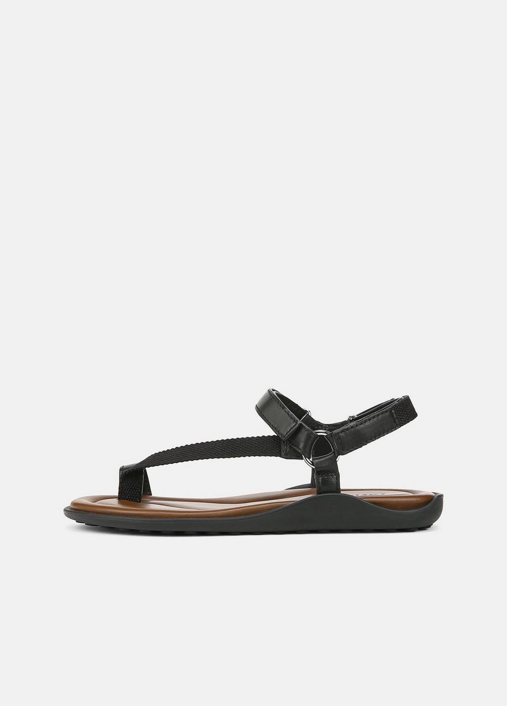 Women's Summer Leather & Canvas Sandal, Black, Size 9.5 Vince