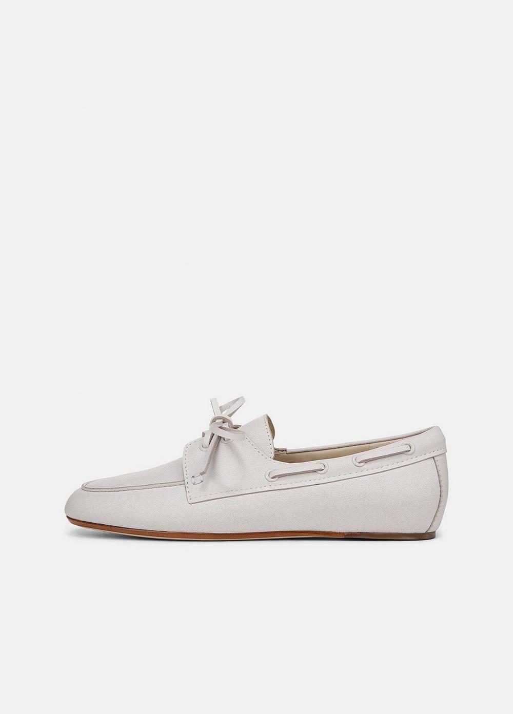 Women's Marin Leather Lace-Up Loafer, White/sabbia, Size 9.5 Vince