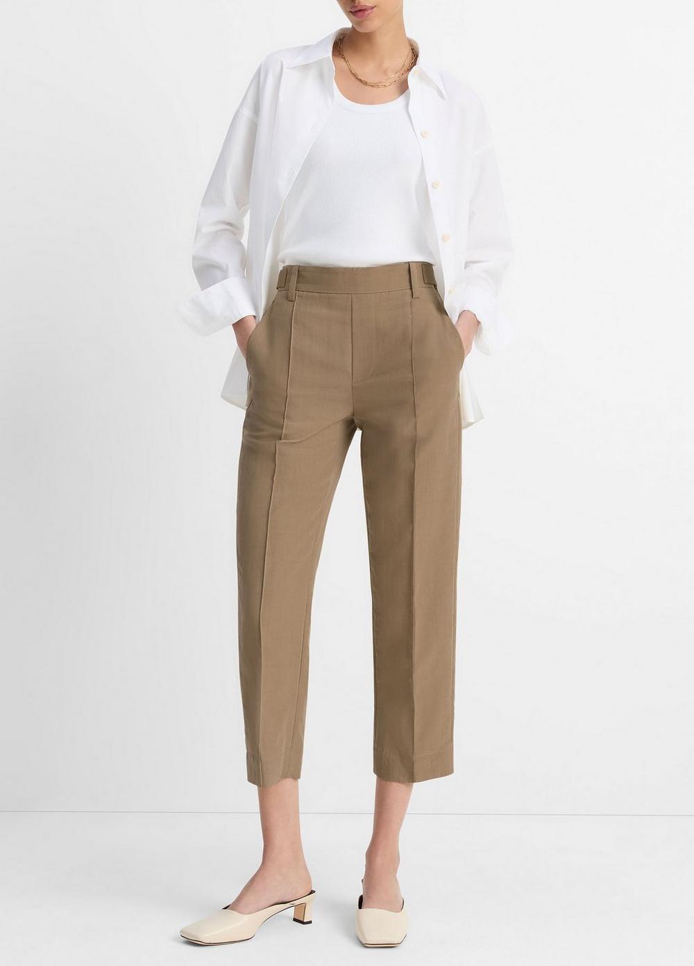 Women's Utility Tab-Detail Pull-On Pant, Tapenade, Size S Vince
