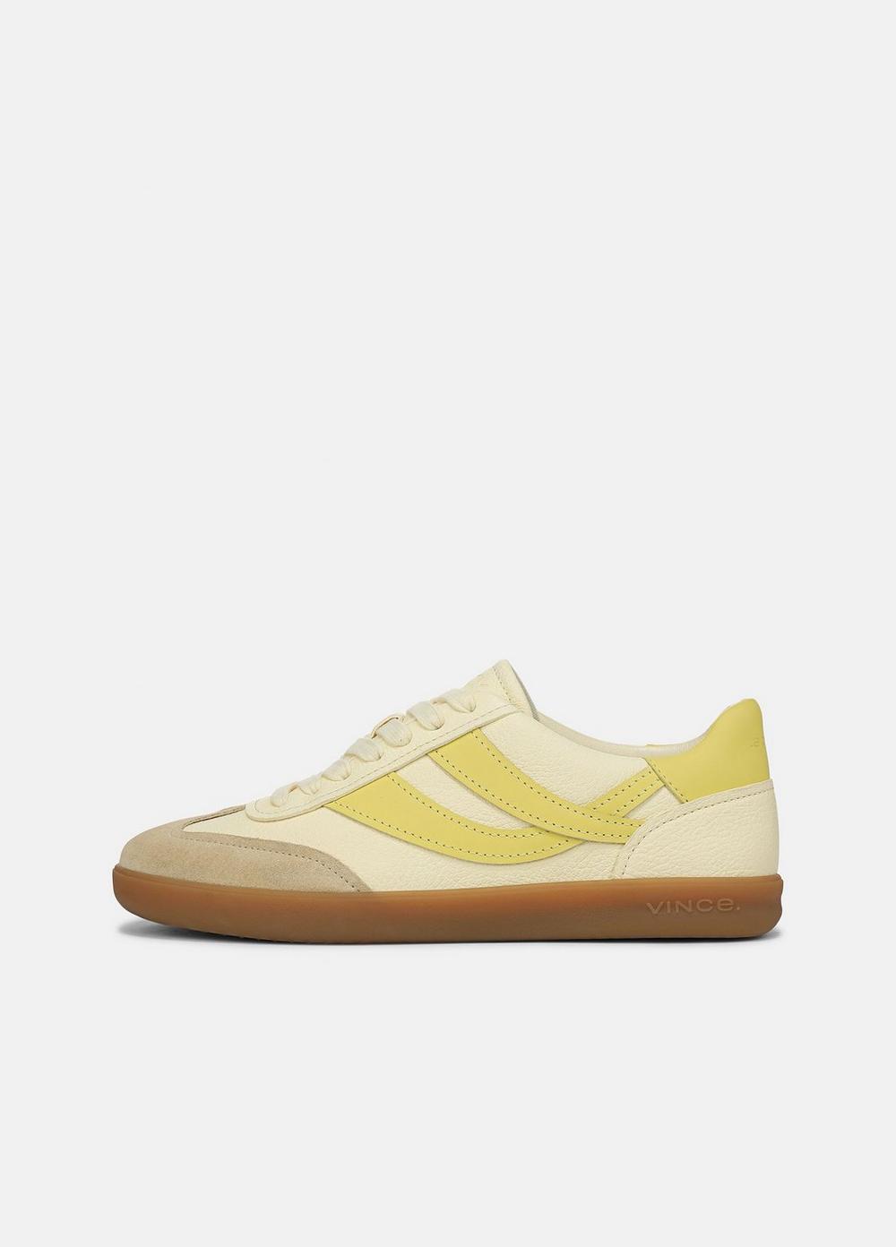 Women's Oasis Leather & Suede Sneaker, Sand Dust/straw Seed/chamomile, Size 5.5 Vince