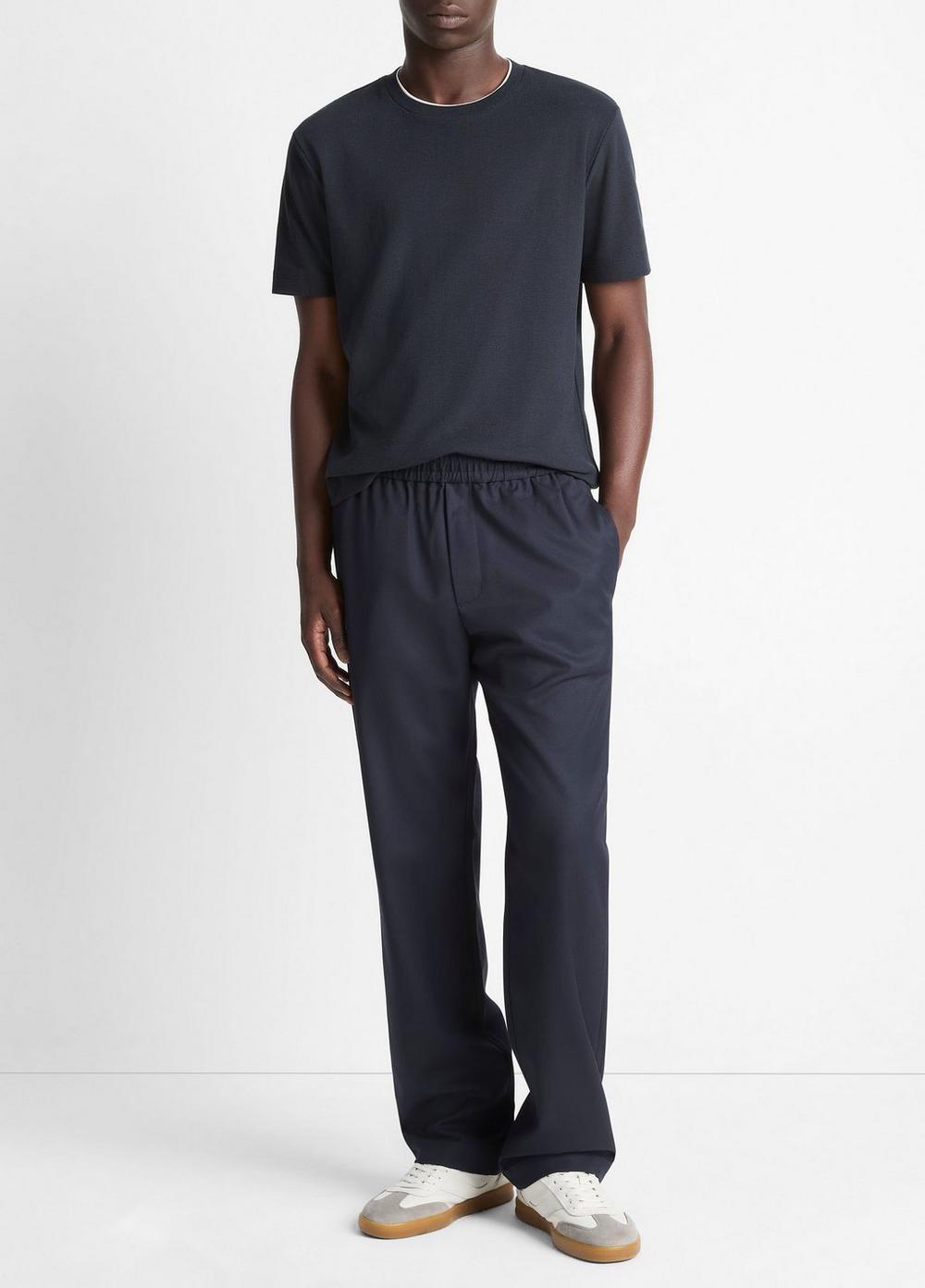 Men's Louie Relaxed Wool-Blend Twill Pant, Coastal Blue, Size XL Vince